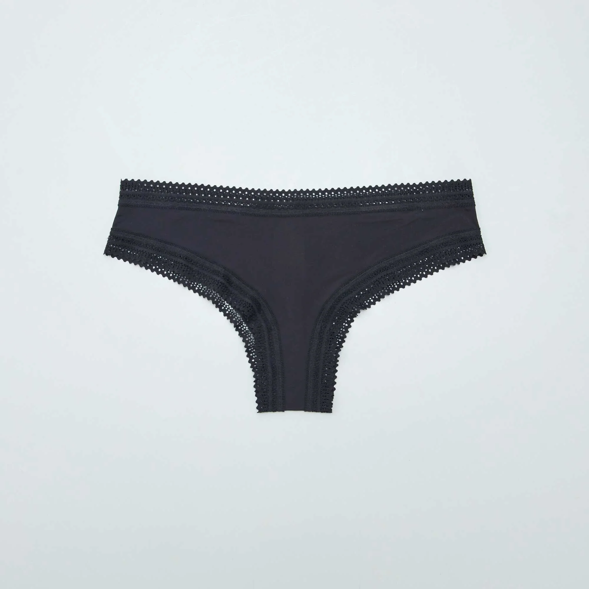 Pack of 3 printed microfibre tanga briefs BLACK - Image 5