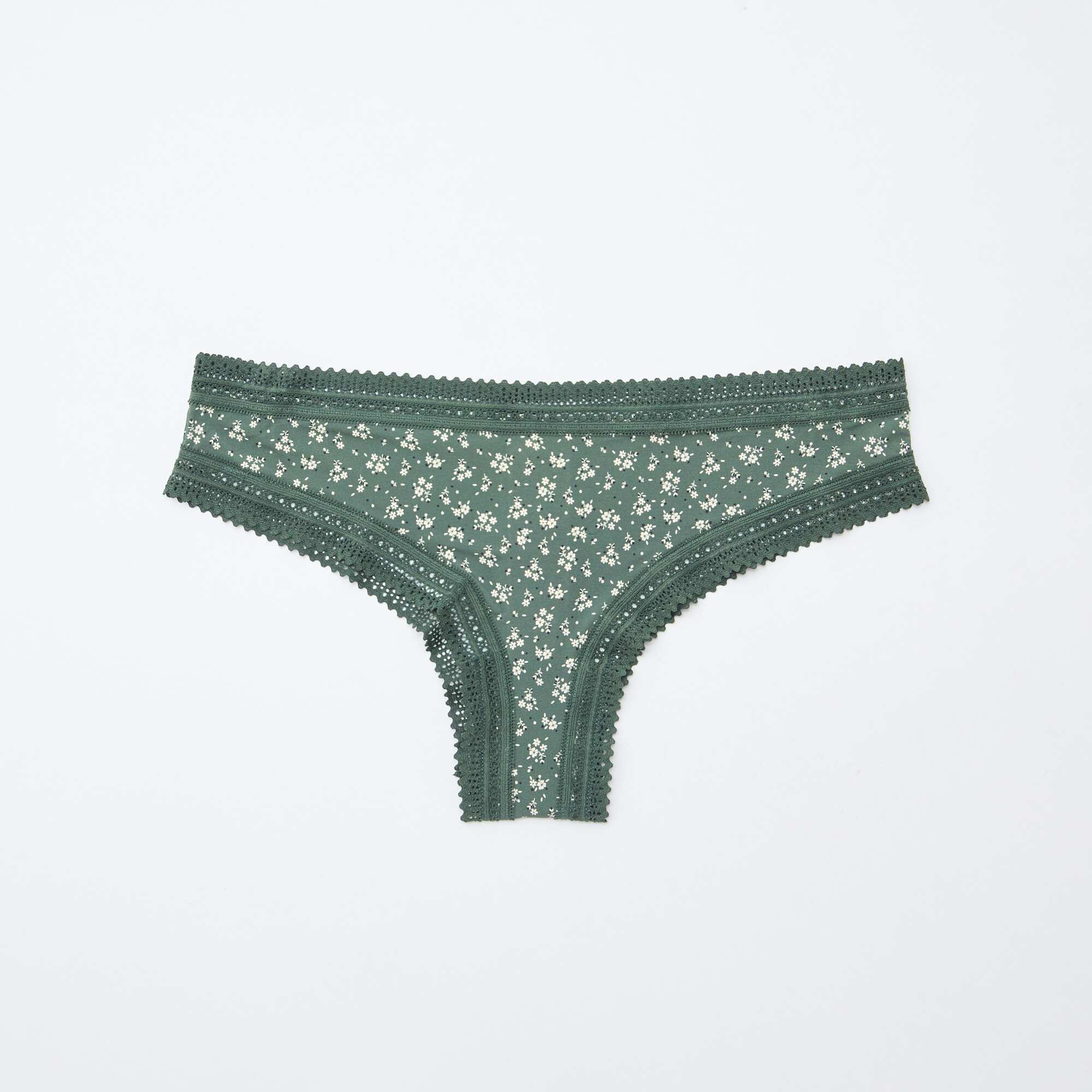 Pack of 3 printed microfibre tanga briefs GREEN - Image 2