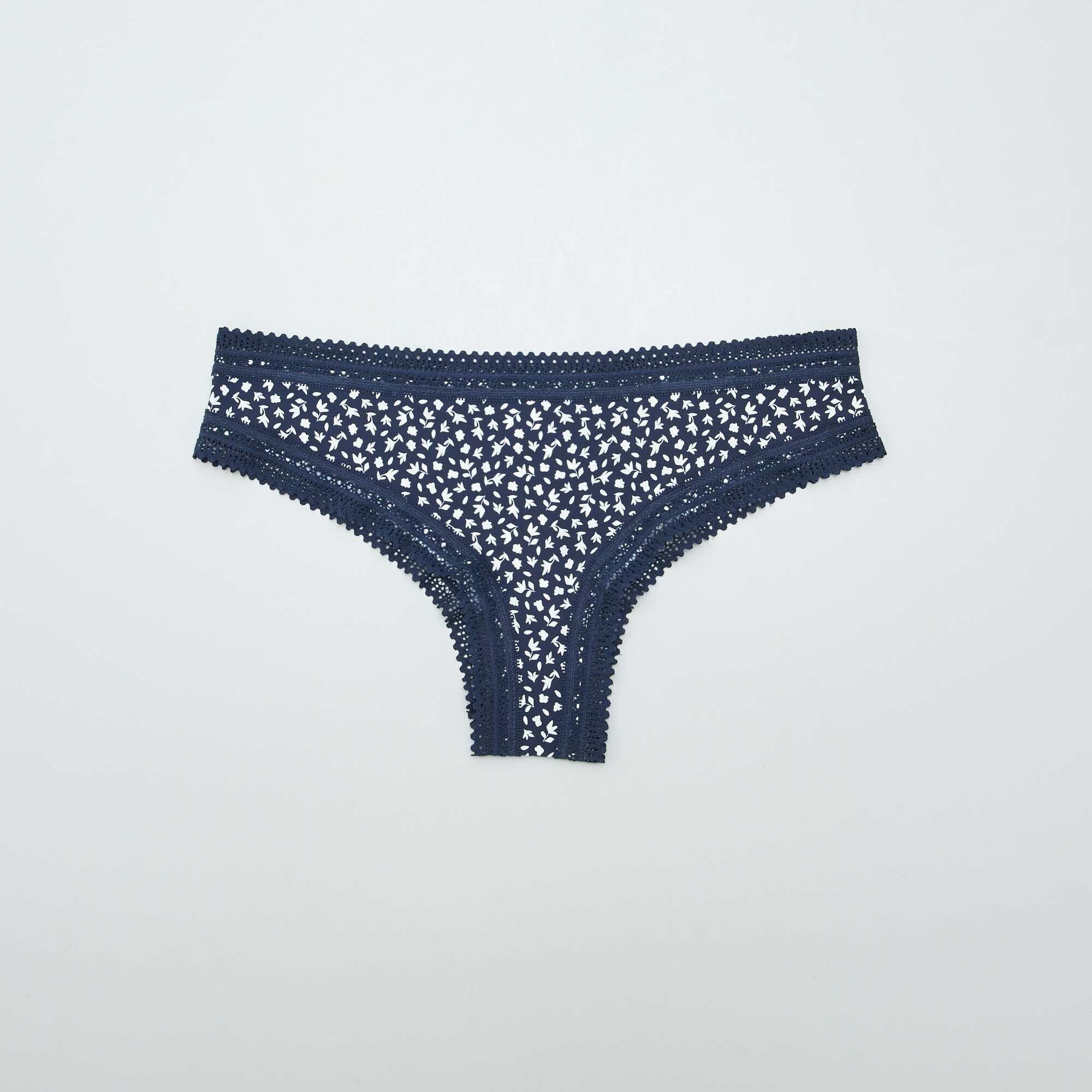 Pack of 3 printed microfibre tanga briefs PURPLE - Image 6