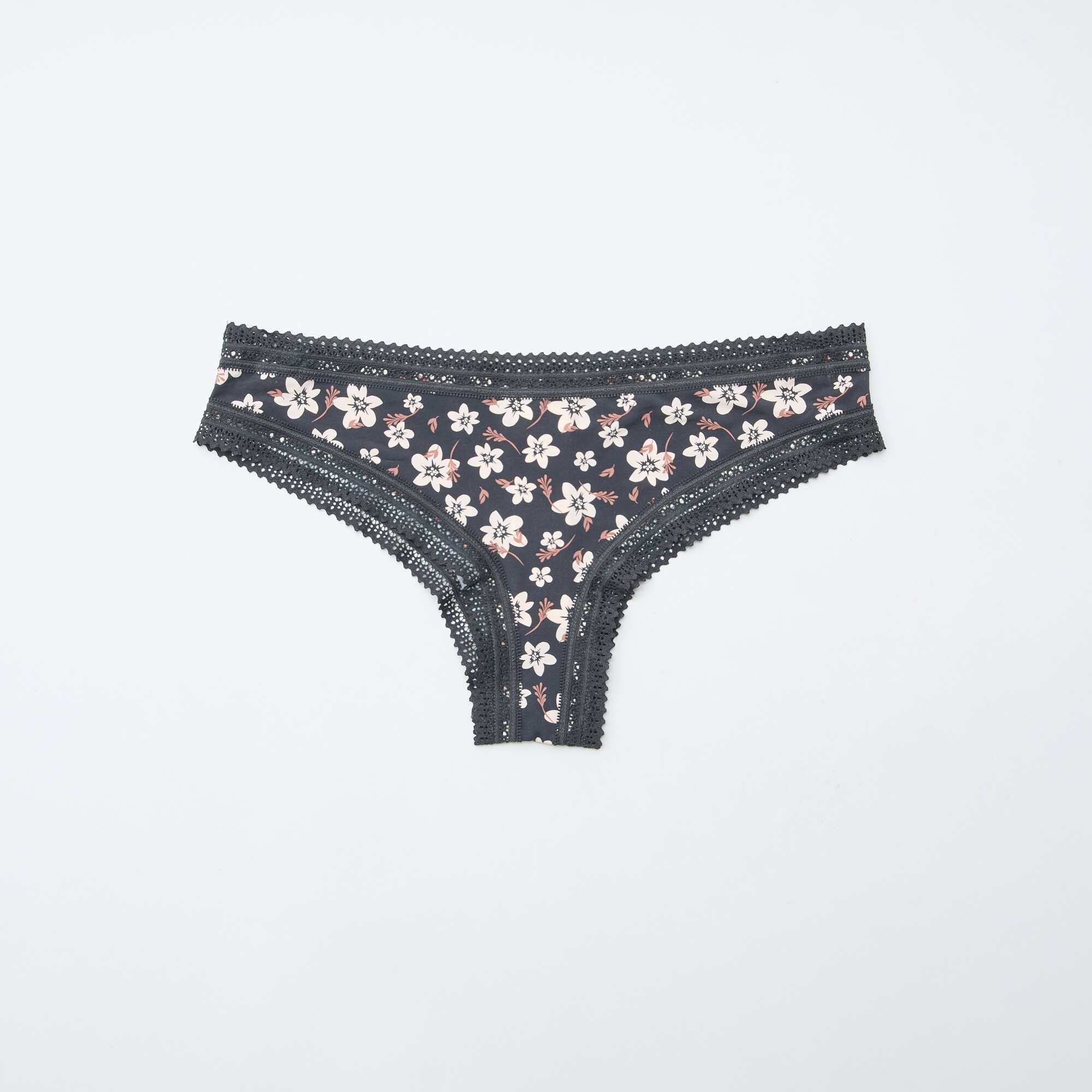 Pack of 3 Printed Microfibre Thongs BLACK - Image 9