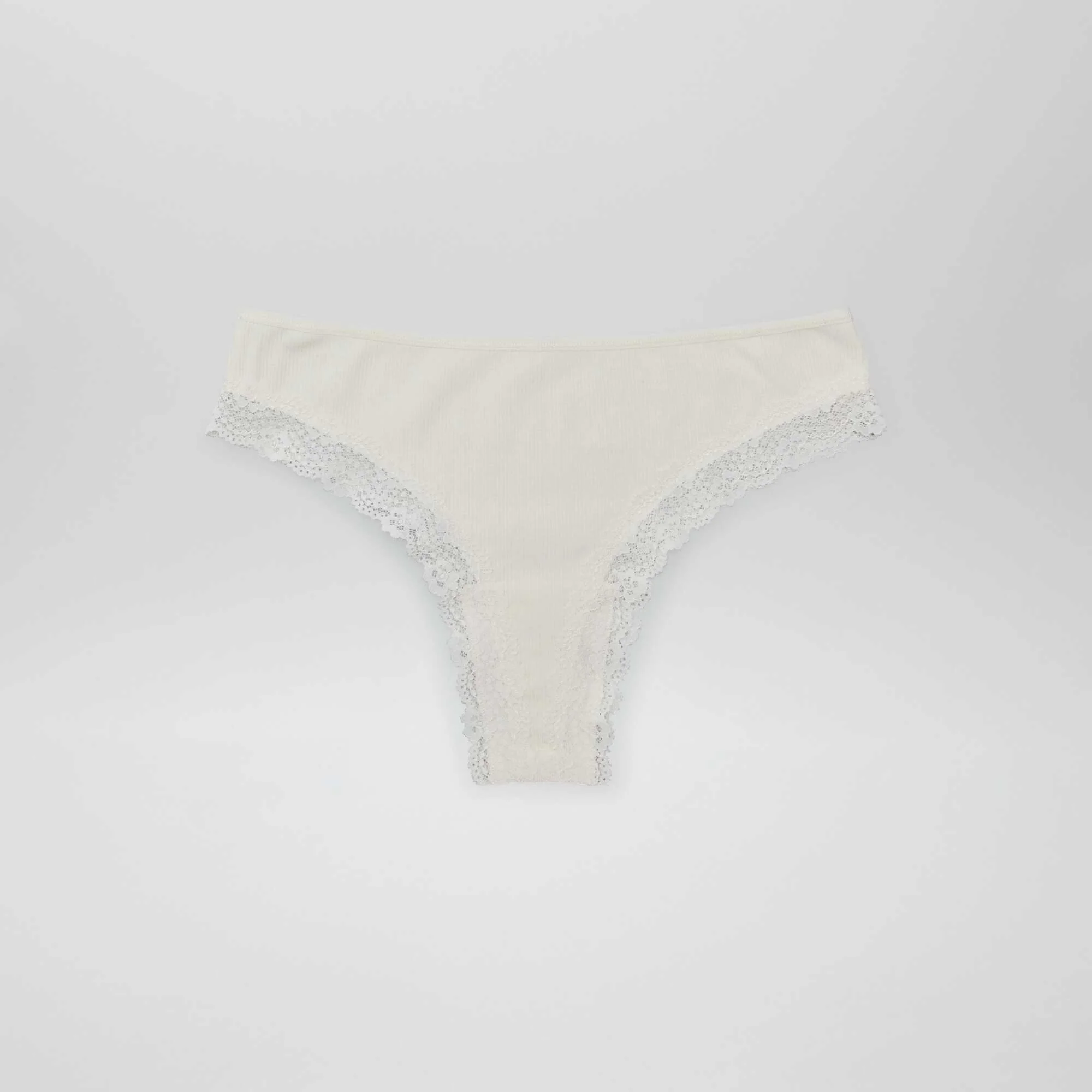 Pack of 3 ribbed knit tanga briefs prune browns - Image 2