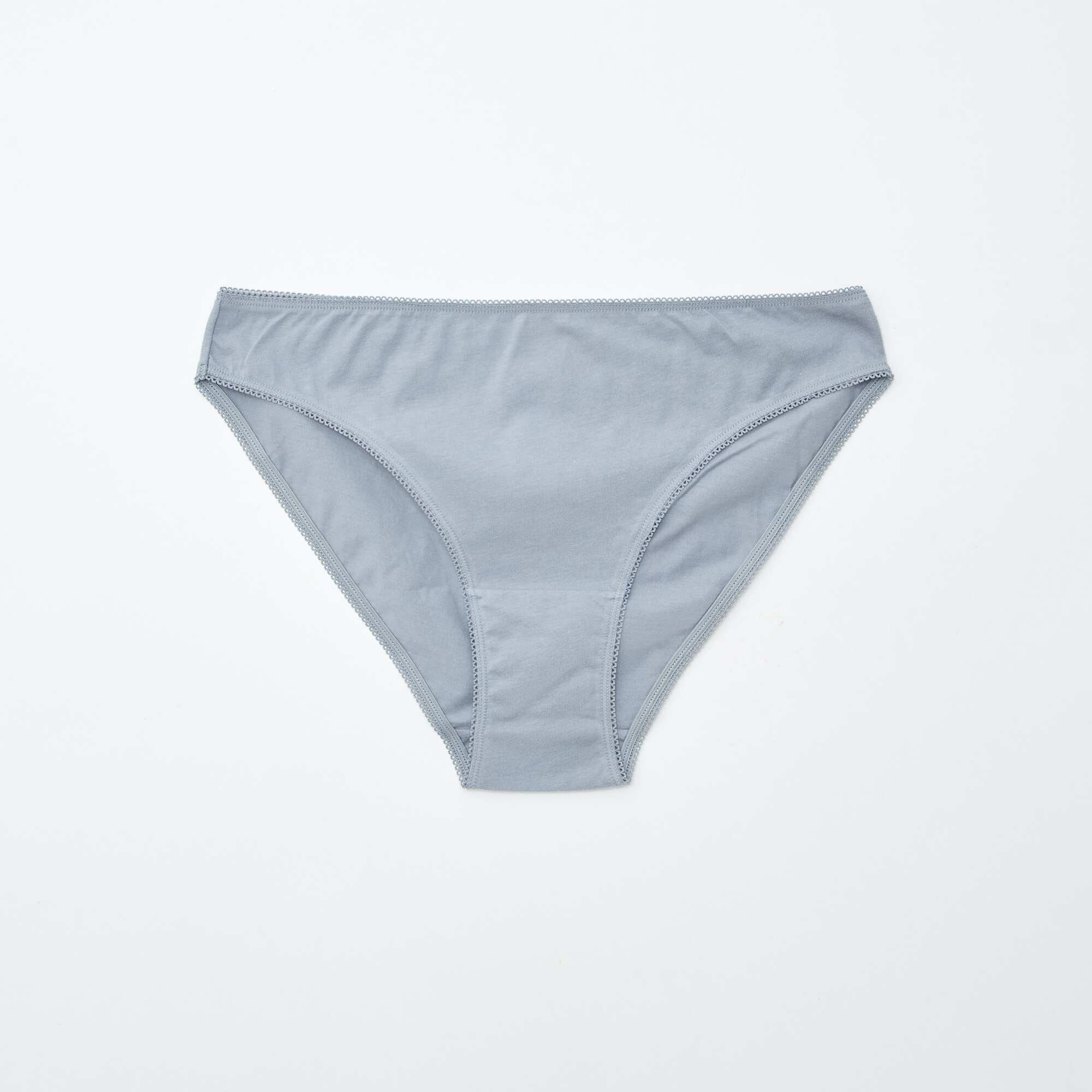 Pack of 5 pairs of briefs - plain and printed BLUE - Image 4
