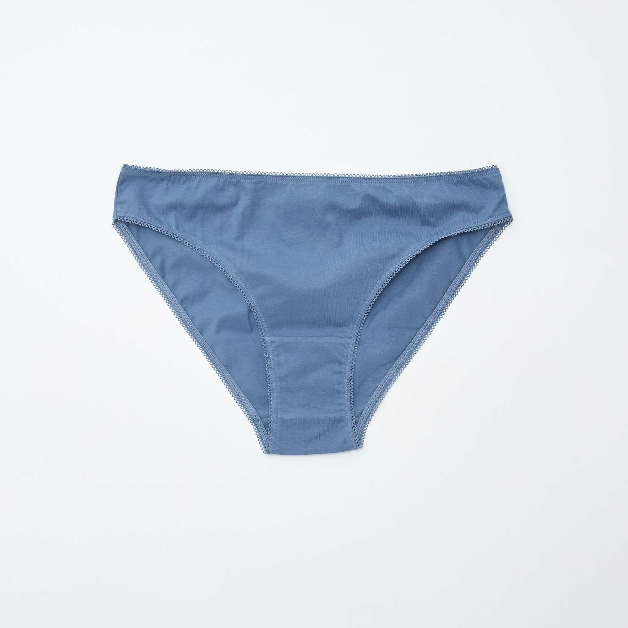 Pack of 5 pairs of briefs - plain and printed BLUE - Image 6