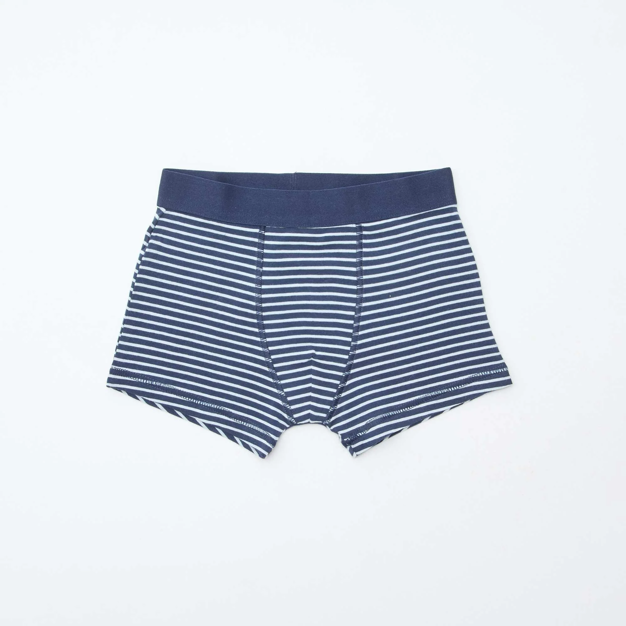 Pack of 5 pairs of plain and printed boxer shorts BLUE - Image 4
