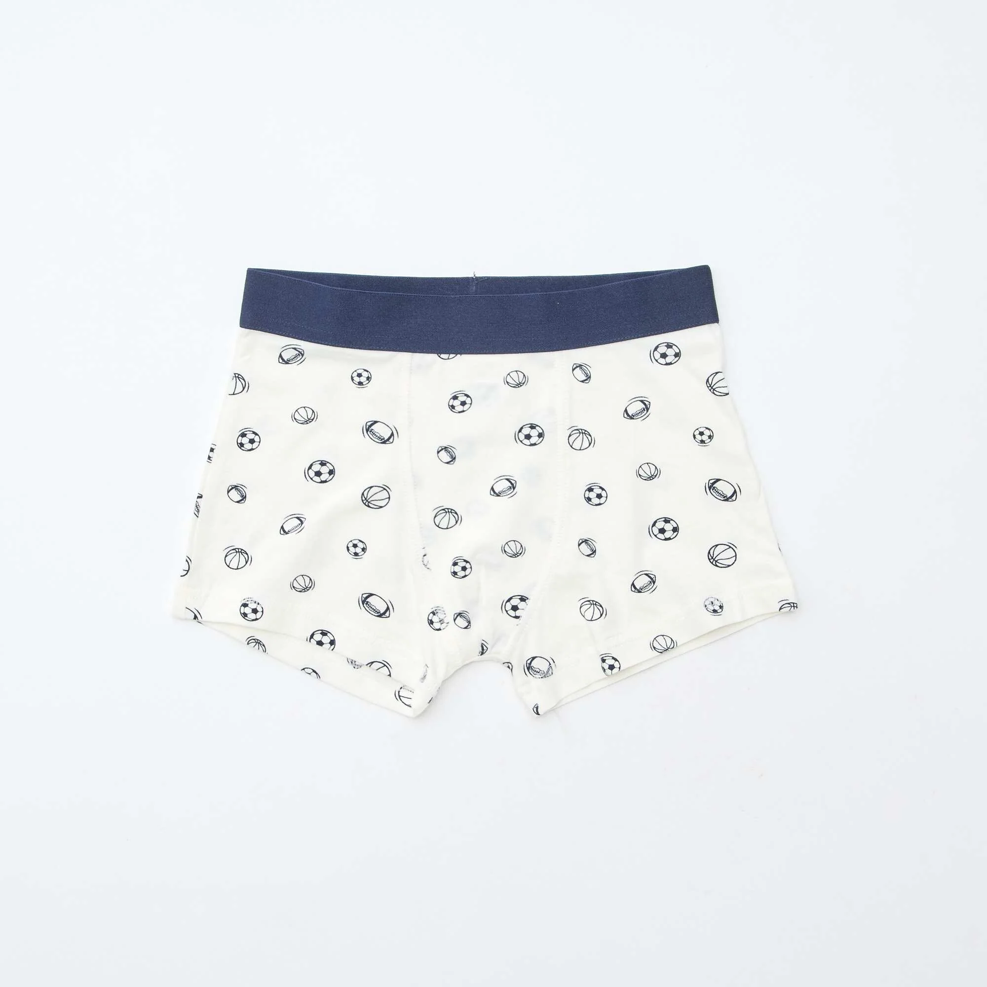 Pack of 5 pairs of plain and printed boxer shorts BLUE - Image 5