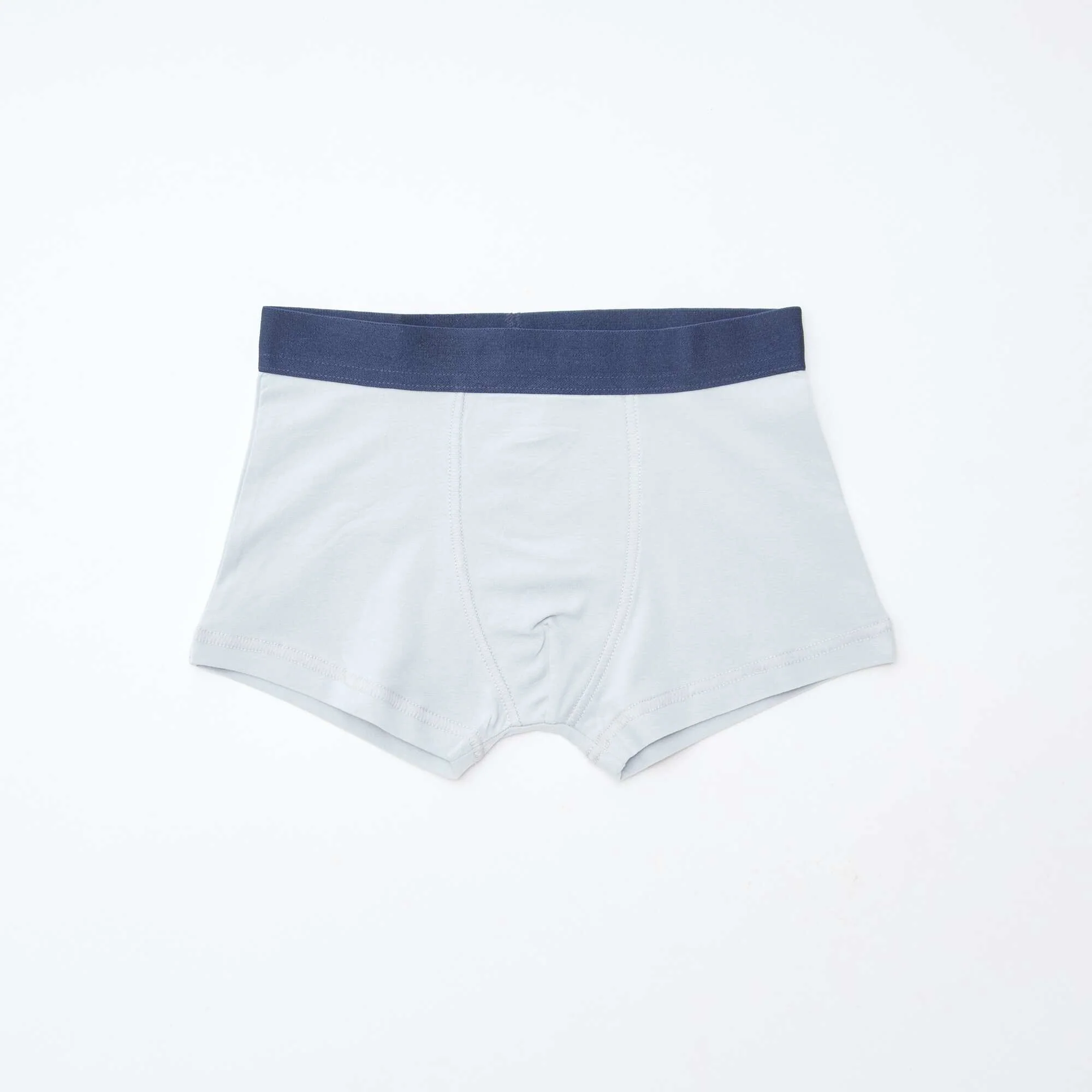 Pack of 5 pairs of plain and printed boxer shorts BLUE - Image 3