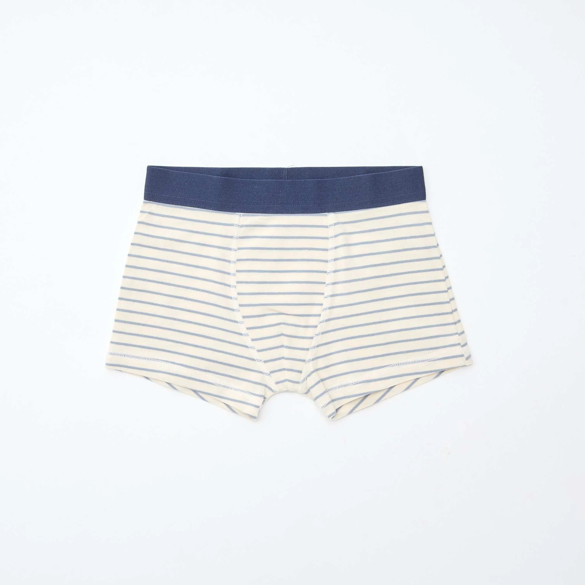 Pack of 5 pairs of plain and printed boxer shorts BLUE - Image 4