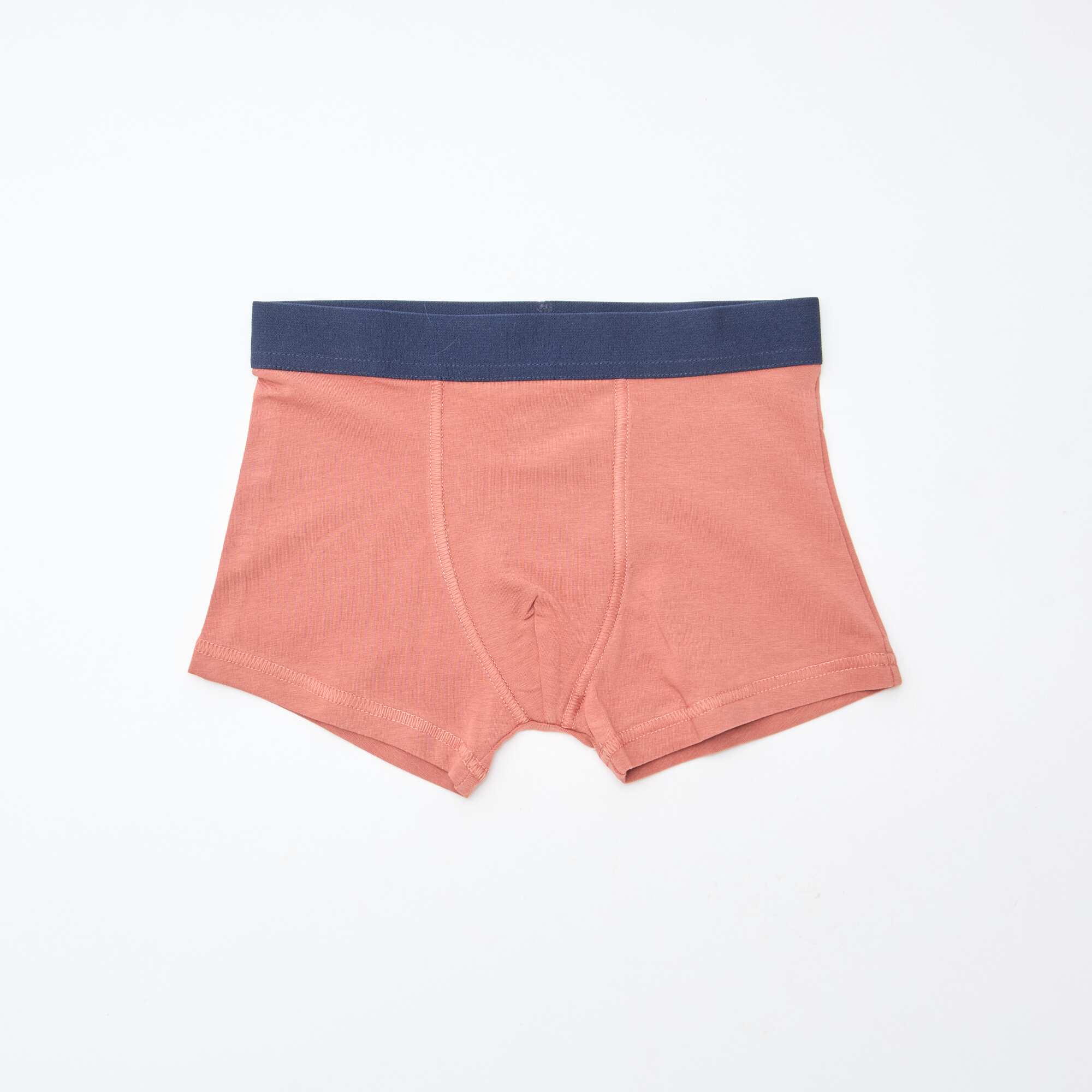 Pack of 5 pairs of plain and printed boxer shorts BLUE - Image 5