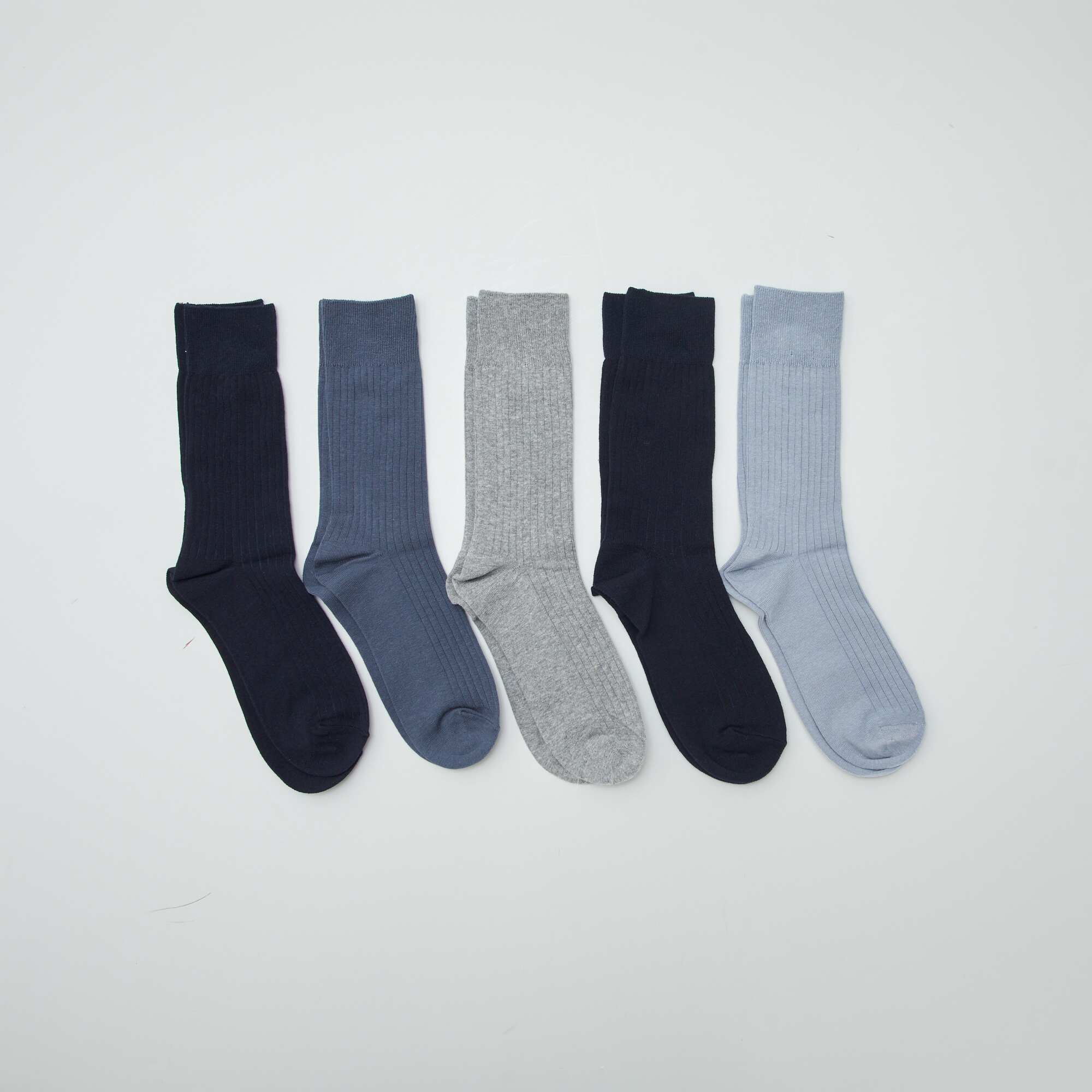 Pack of 5 pairs of ribbed socks BLUE - Image 2