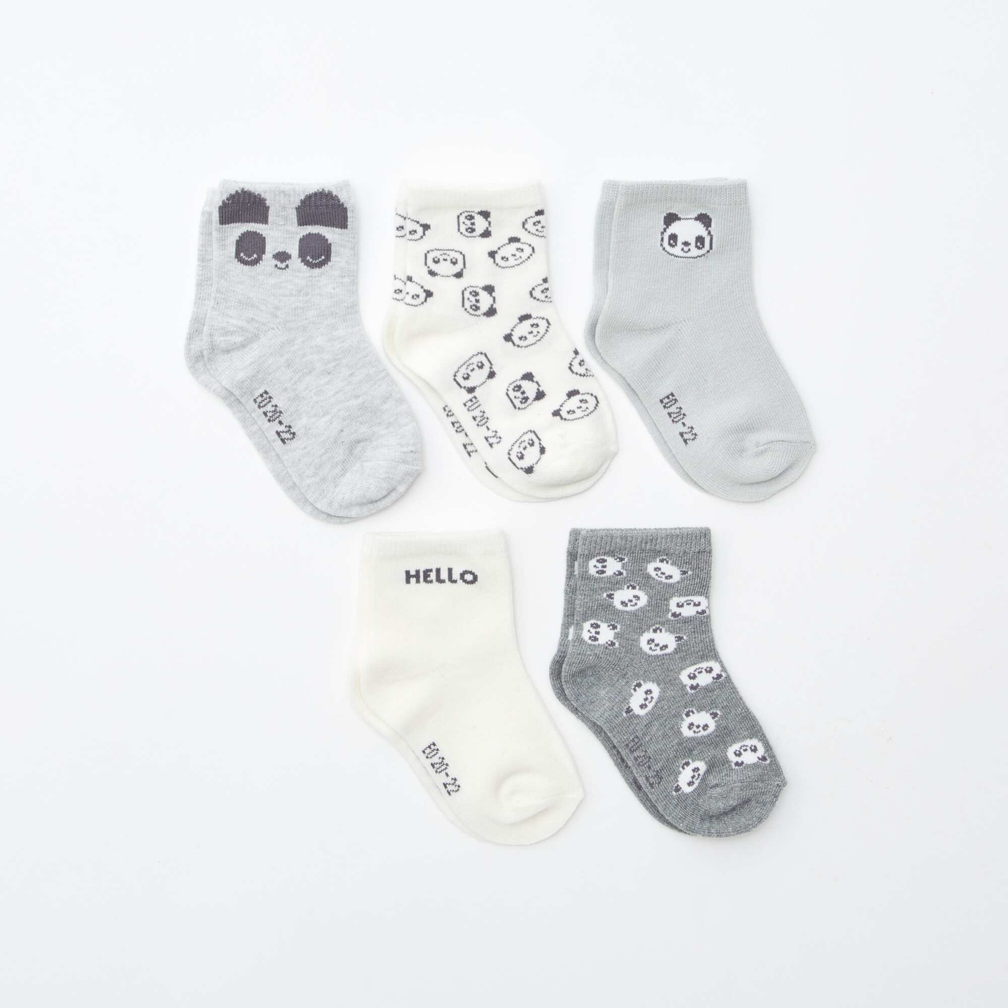 Pack of 5 pairs of stretch knit socks BEIGE - Image 2