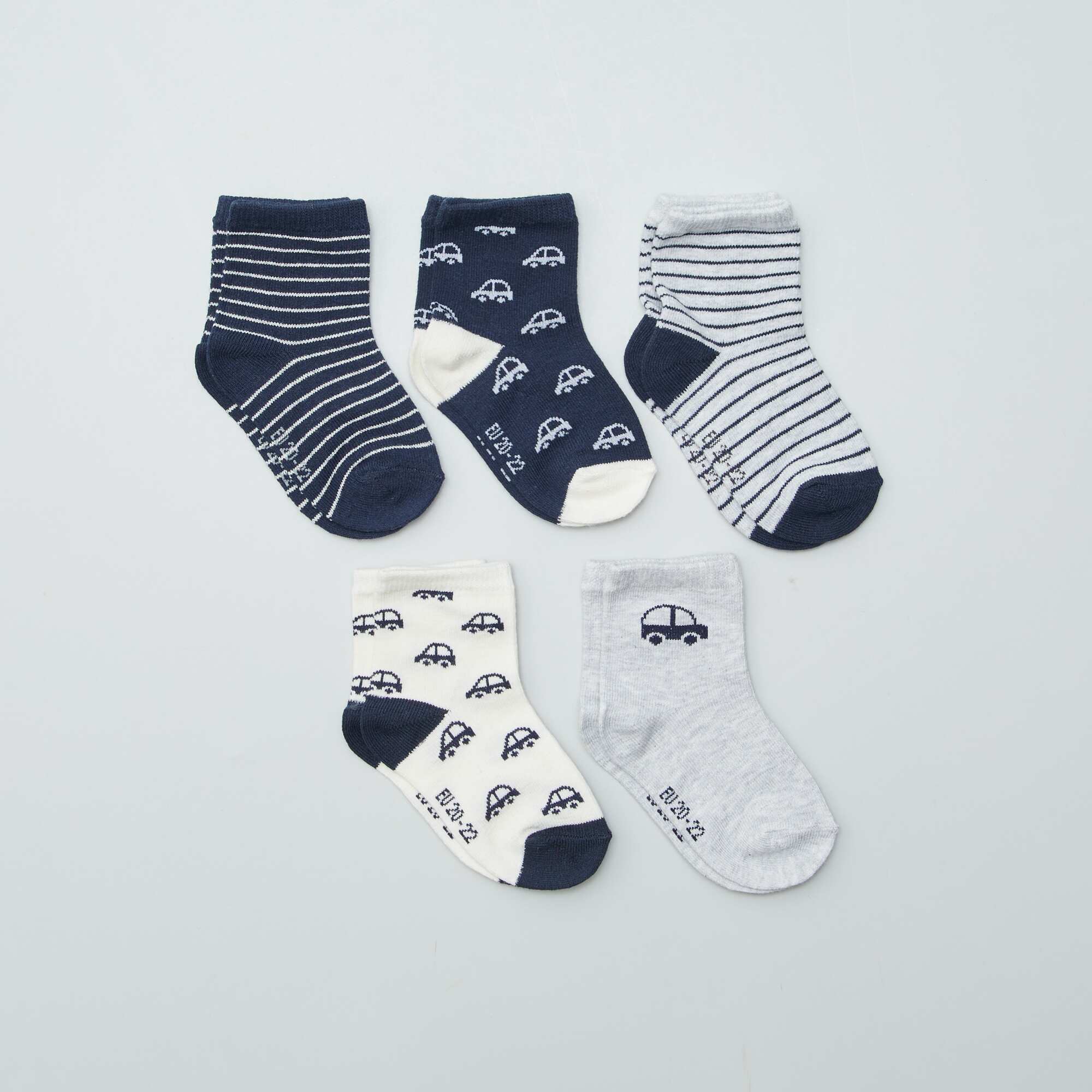 Pack of 5 pairs of stretch knit socks GREY - Image 2