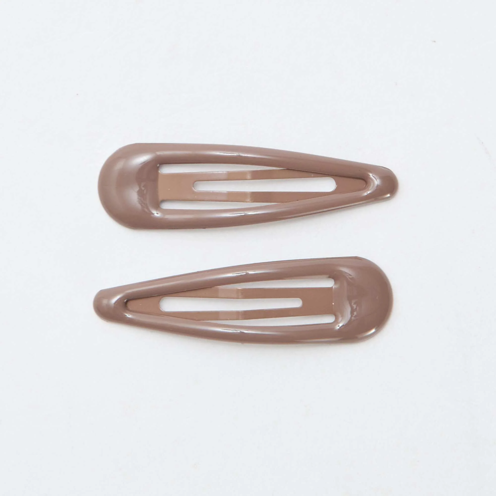 Pack of 6 snap hair slides BROWN - Image 3