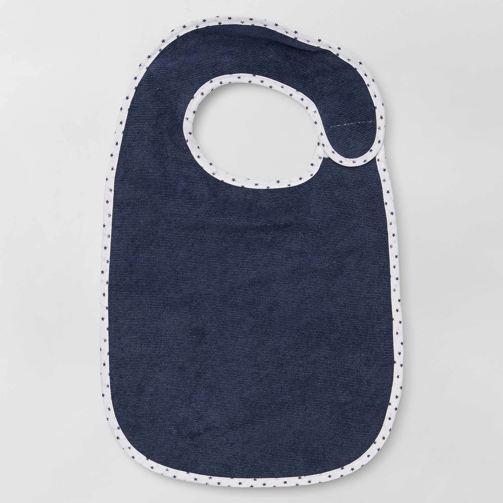 Pack of 7 lined towelling bibs BLUE - Image 8