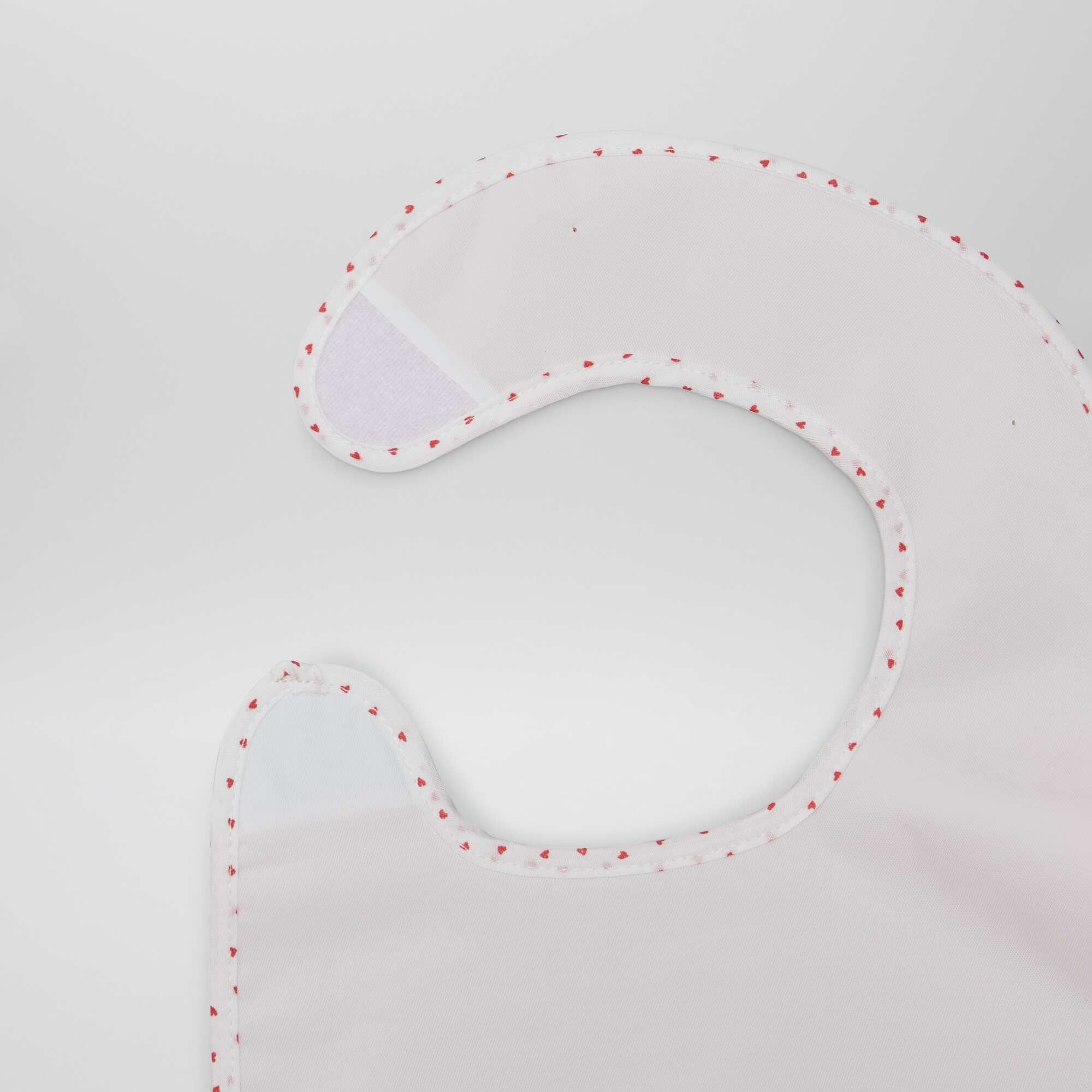 Pack of 7 lined towelling bibs WHITE - Image 9
