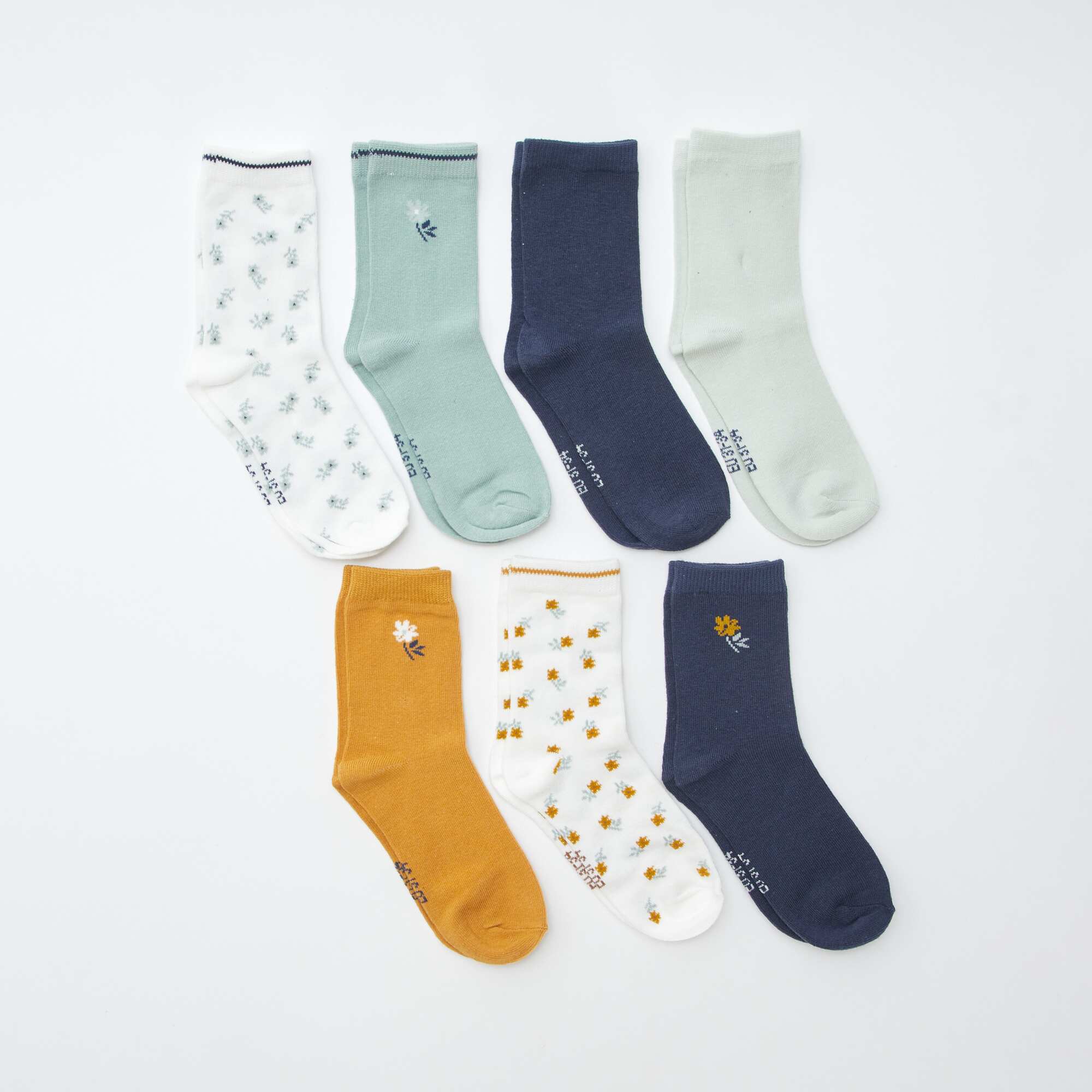 Pack of 7 pairs of crew socks GREEN - Image 2
