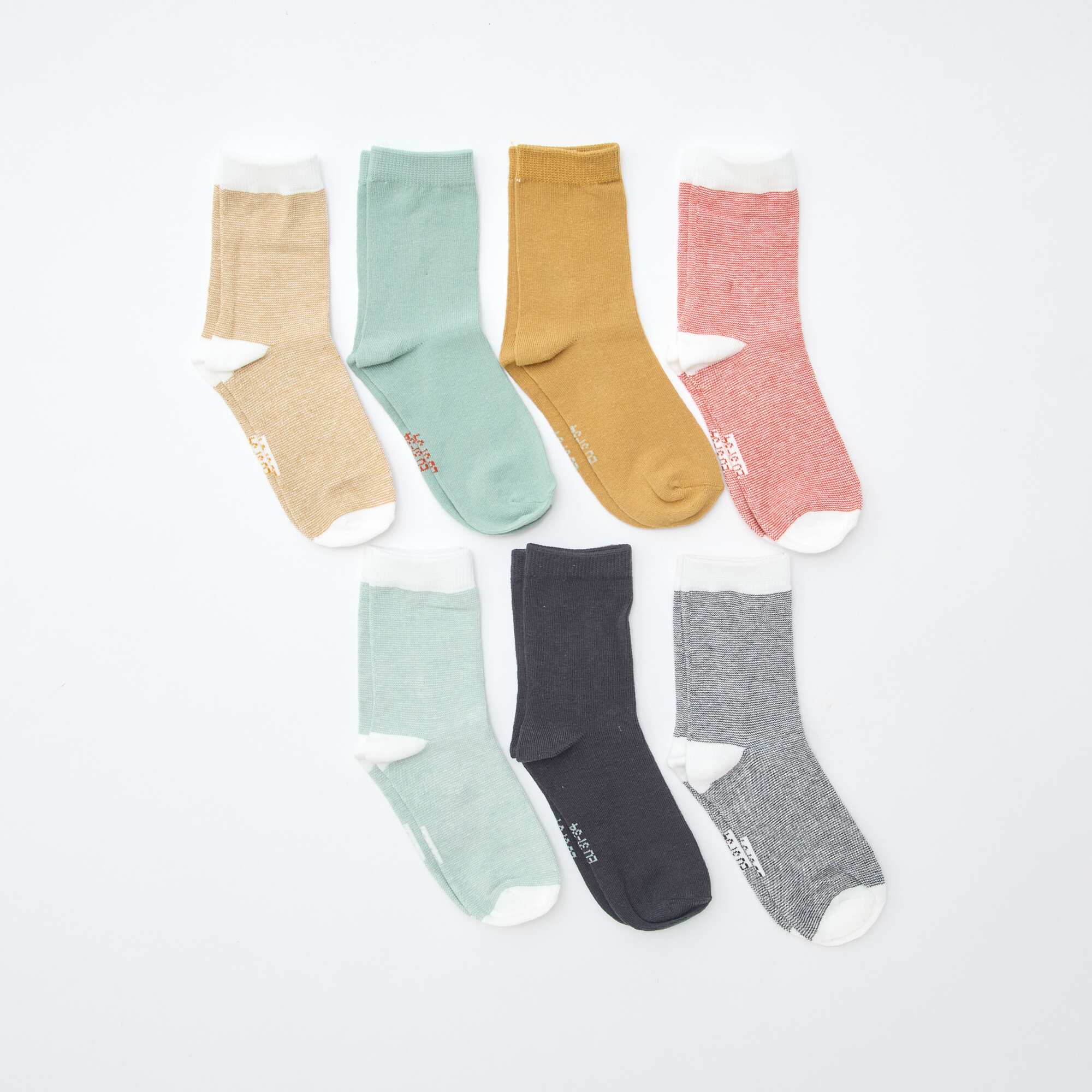 Pack of 7 pairs of printed socks BROWN - Image 2