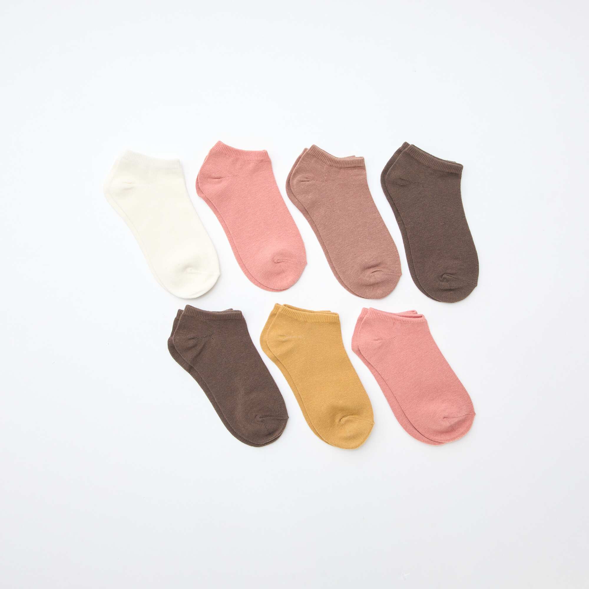 Pack of 7 pairs of trainer socks BEIGE - Image 2