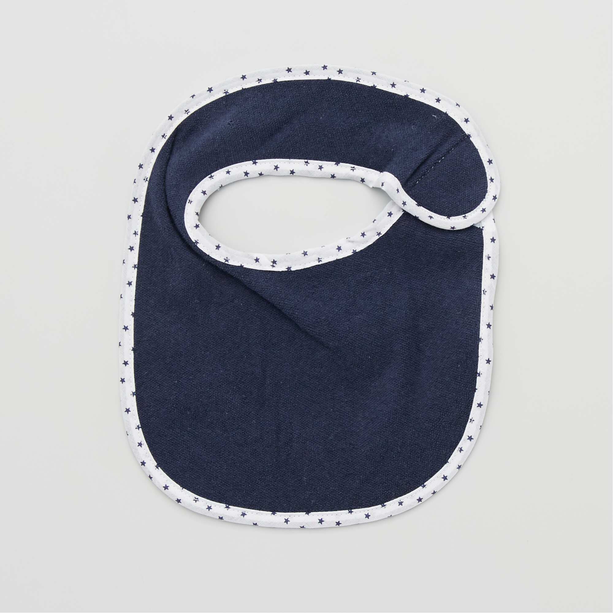 Pack of 7 towelling bibs with hook and loop fastening BLUE - Image 10