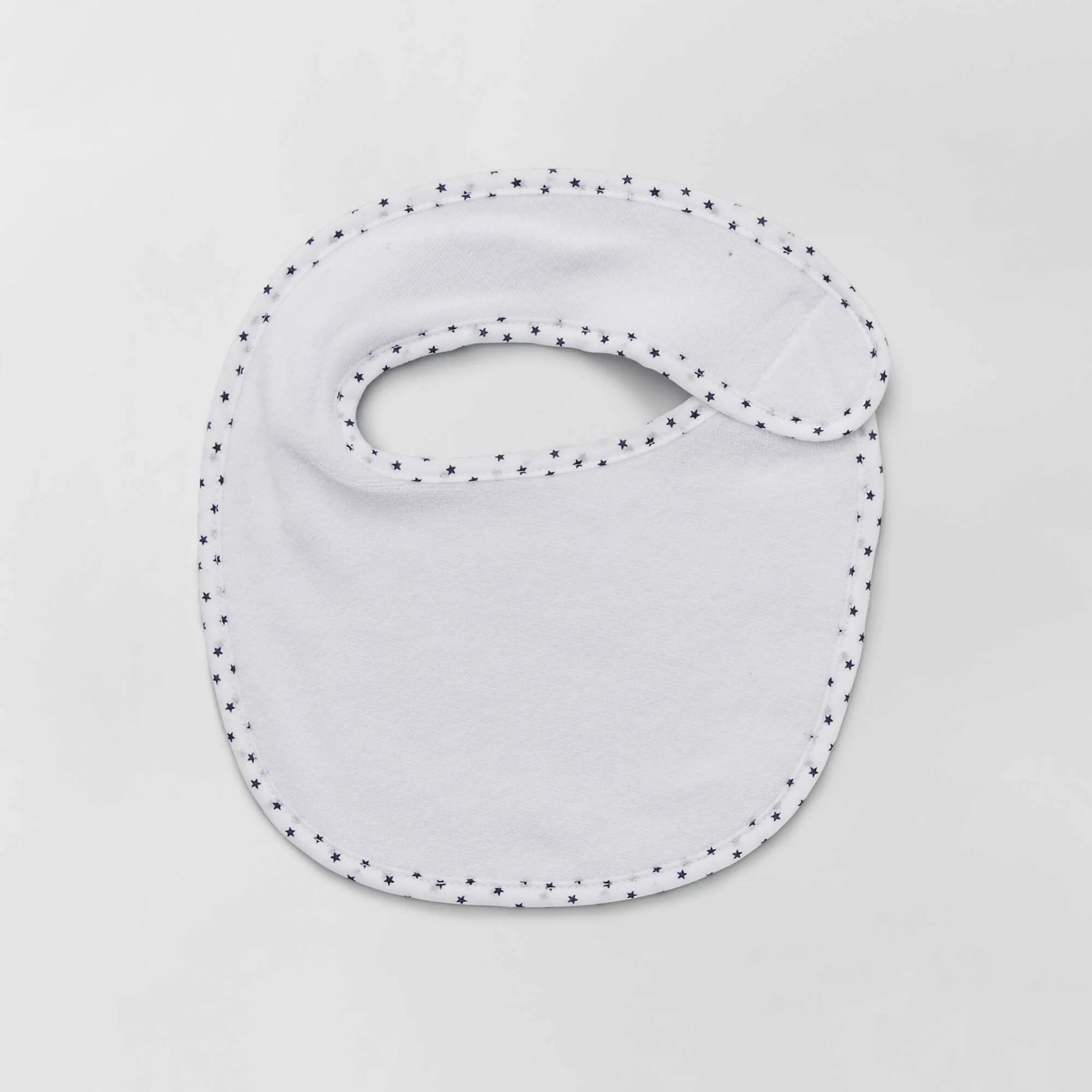 Pack of 7 towelling bibs with hook and loop fastening BLUE - Image 2