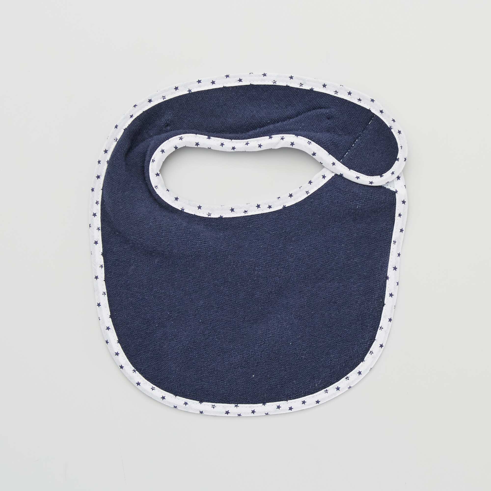 Pack of 7 towelling bibs with hook and loop fastening BLUE - Image 3