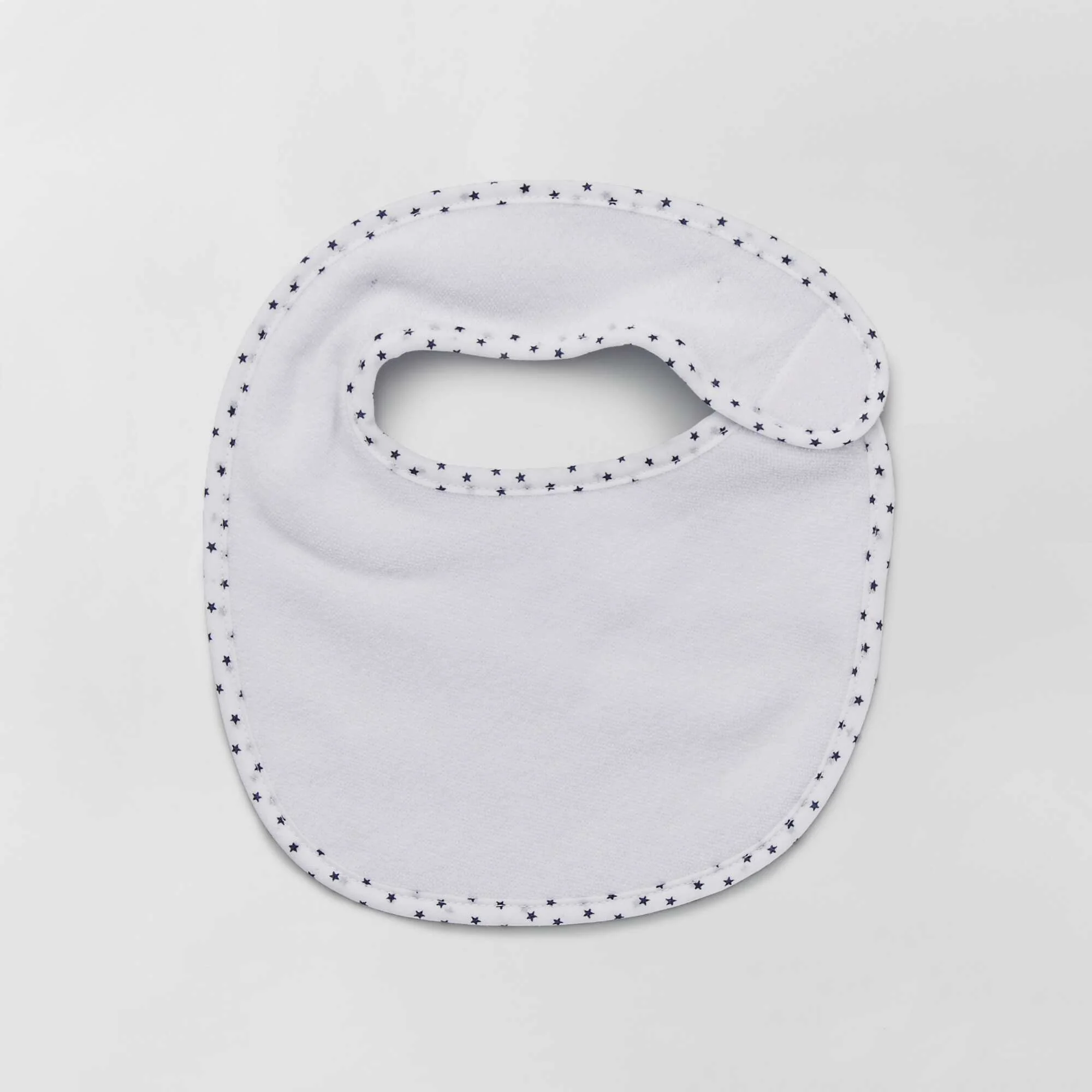 Pack of 7 towelling bibs with hook and loop fastening BLUE - Image 4