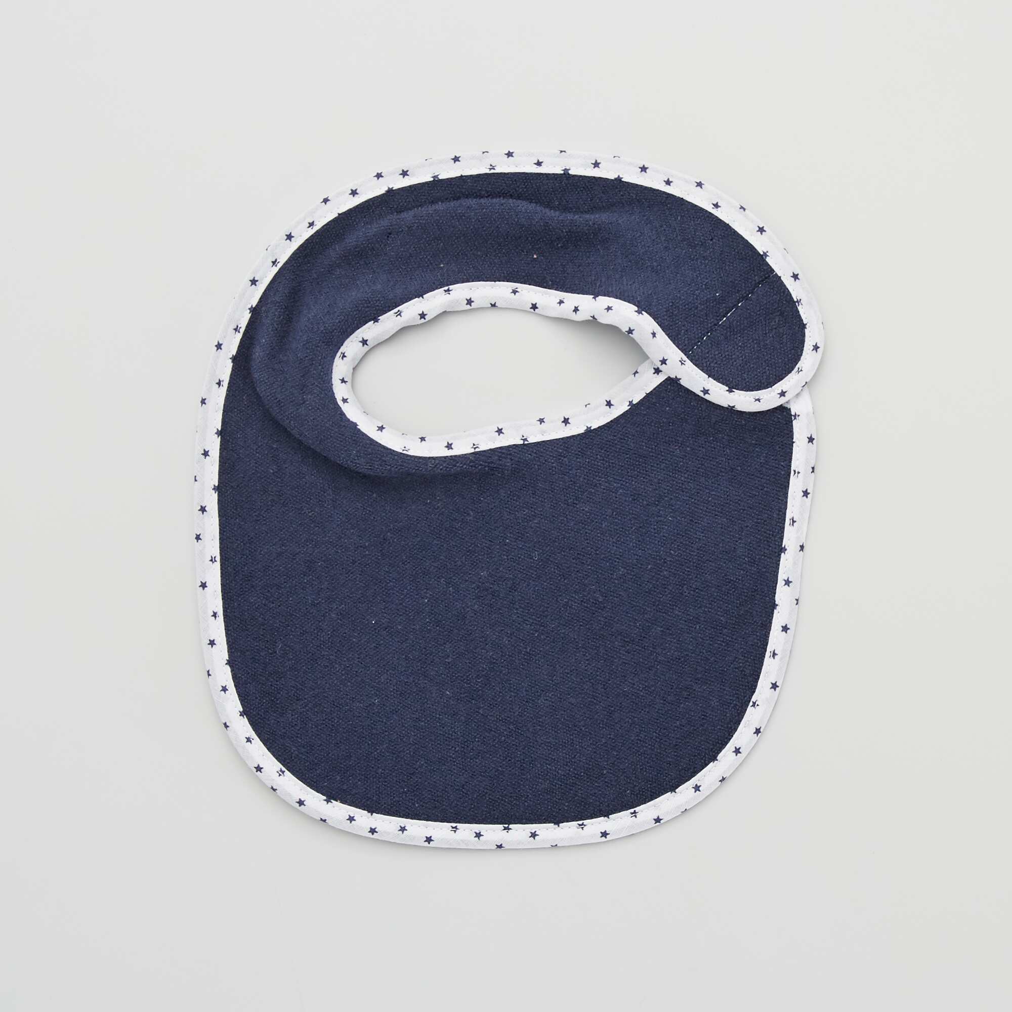 Pack of 7 towelling bibs with hook and loop fastening BLUE - Image 6