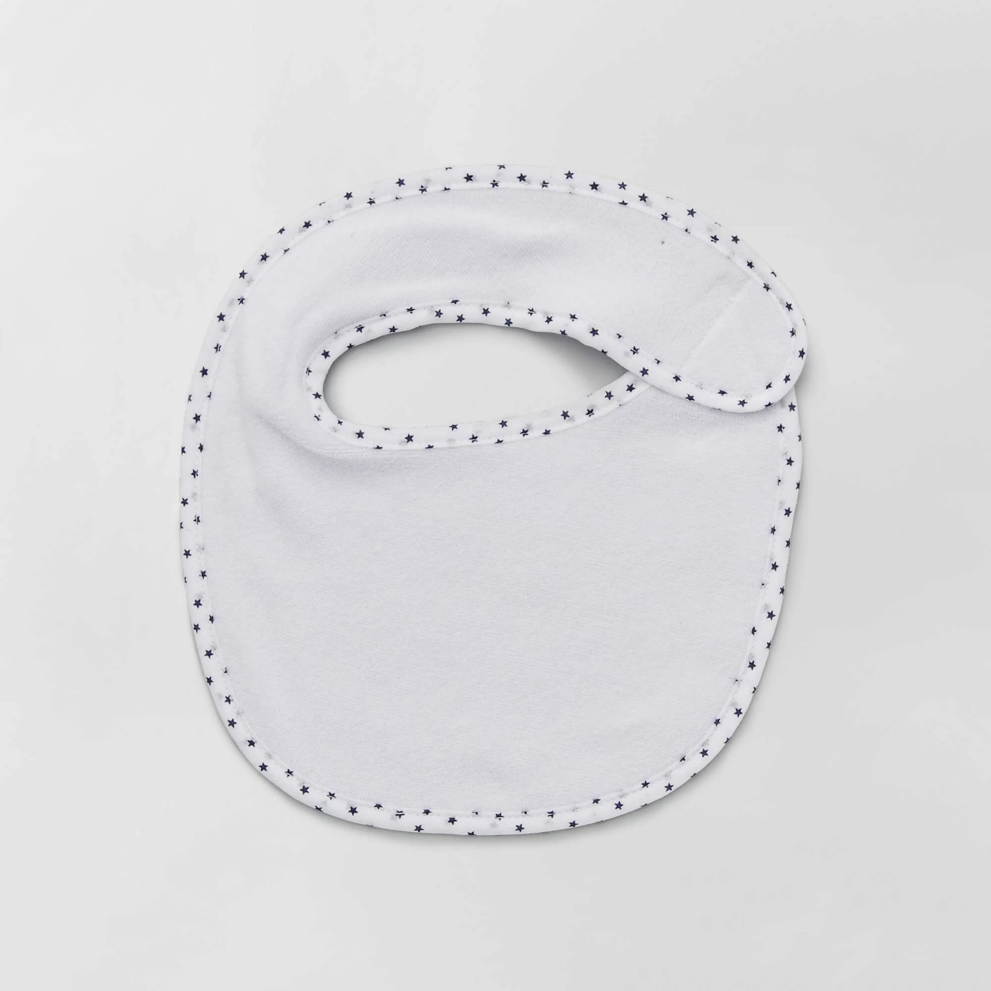 Pack of 7 towelling bibs with hook and loop fastening BLUE - Image 7
