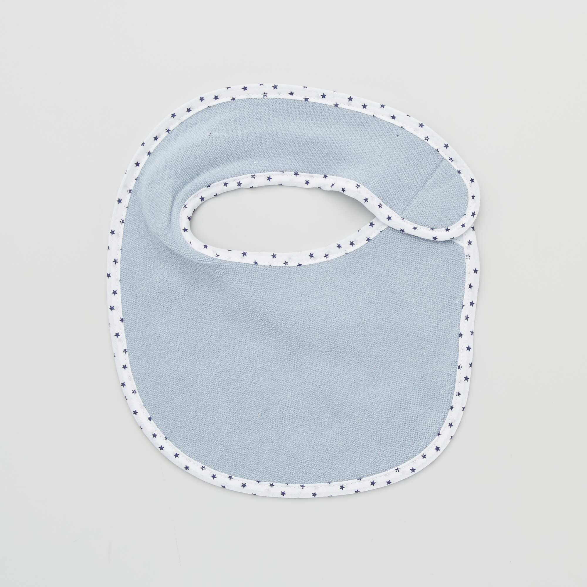 Pack of 7 towelling bibs with hook and loop fastening BLUE - Image 8