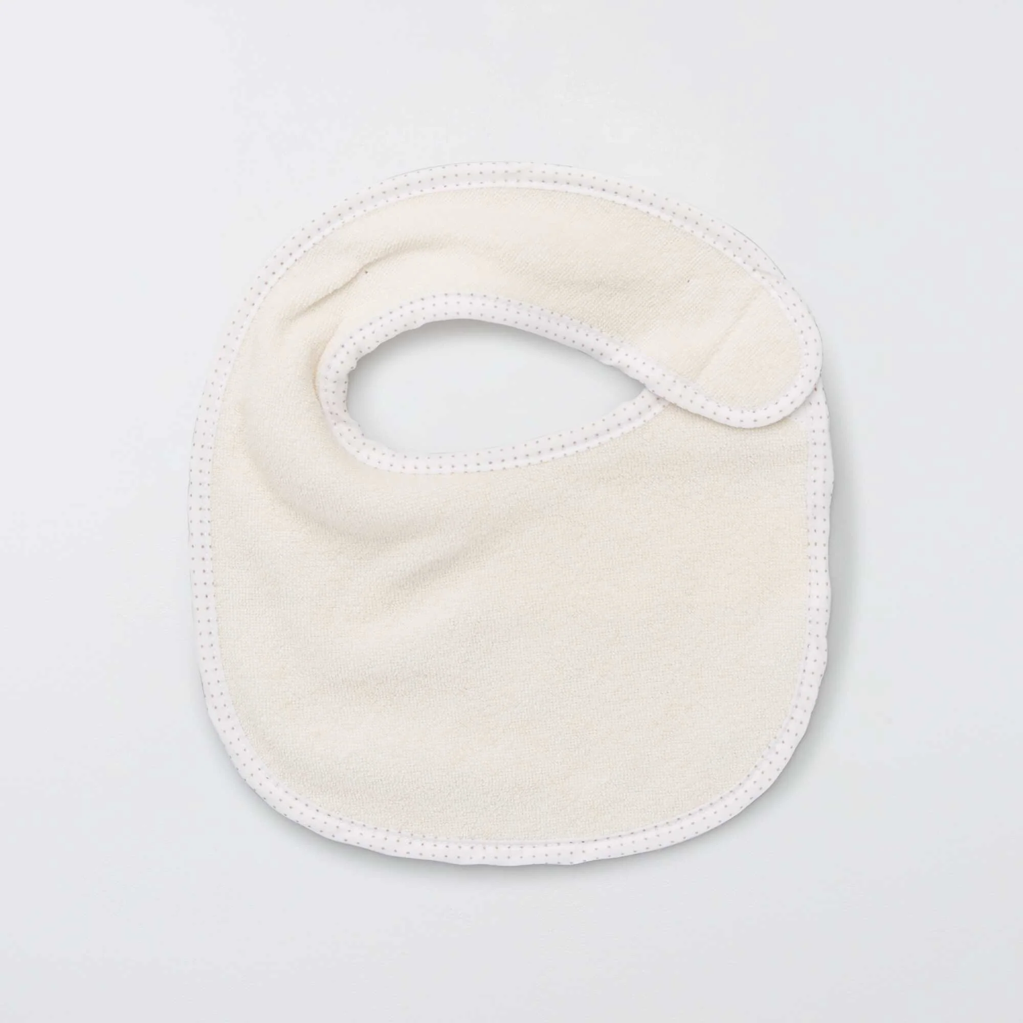 Pack of 7 towelling bibs with hook and loop fastening BROWN - Image 3