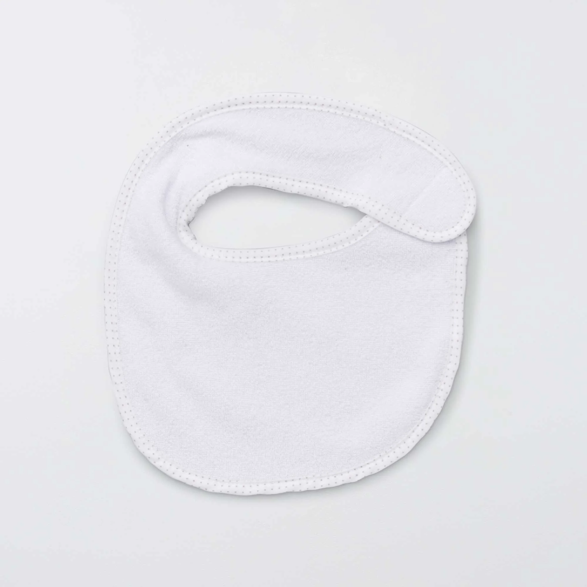 Pack of 7 towelling bibs with hook and loop fastening BROWN - Image 4