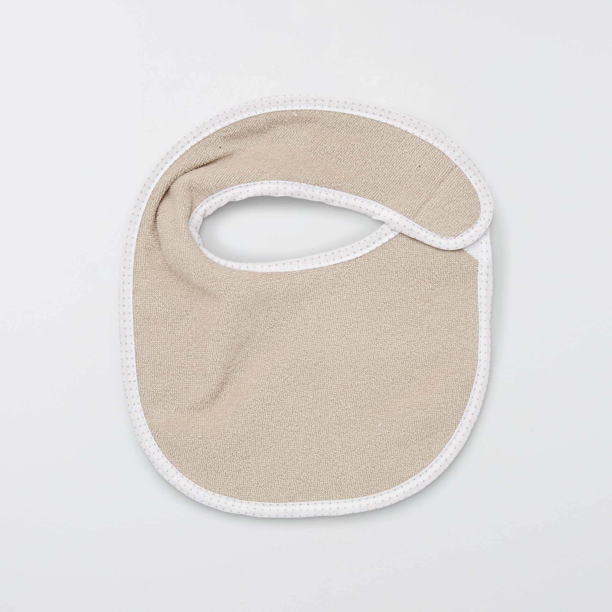 Pack of 7 towelling bibs with hook and loop fastening BROWN - Image 5