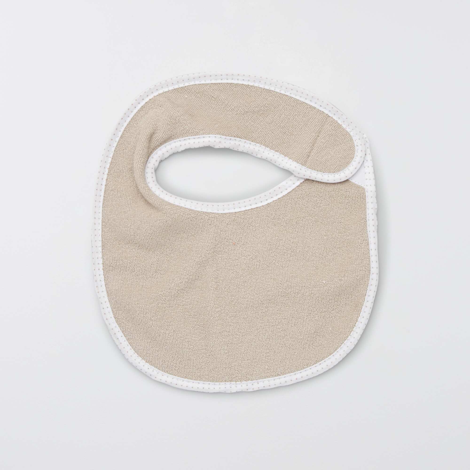 Pack of 7 towelling bibs with hook and loop fastening BROWN - Image 9