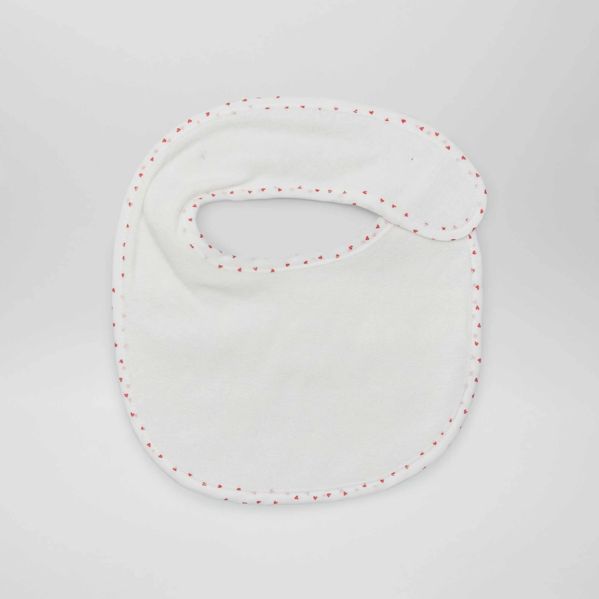 Pack of 7 towelling bibs with hook and loop fastening WHITE - Image 5