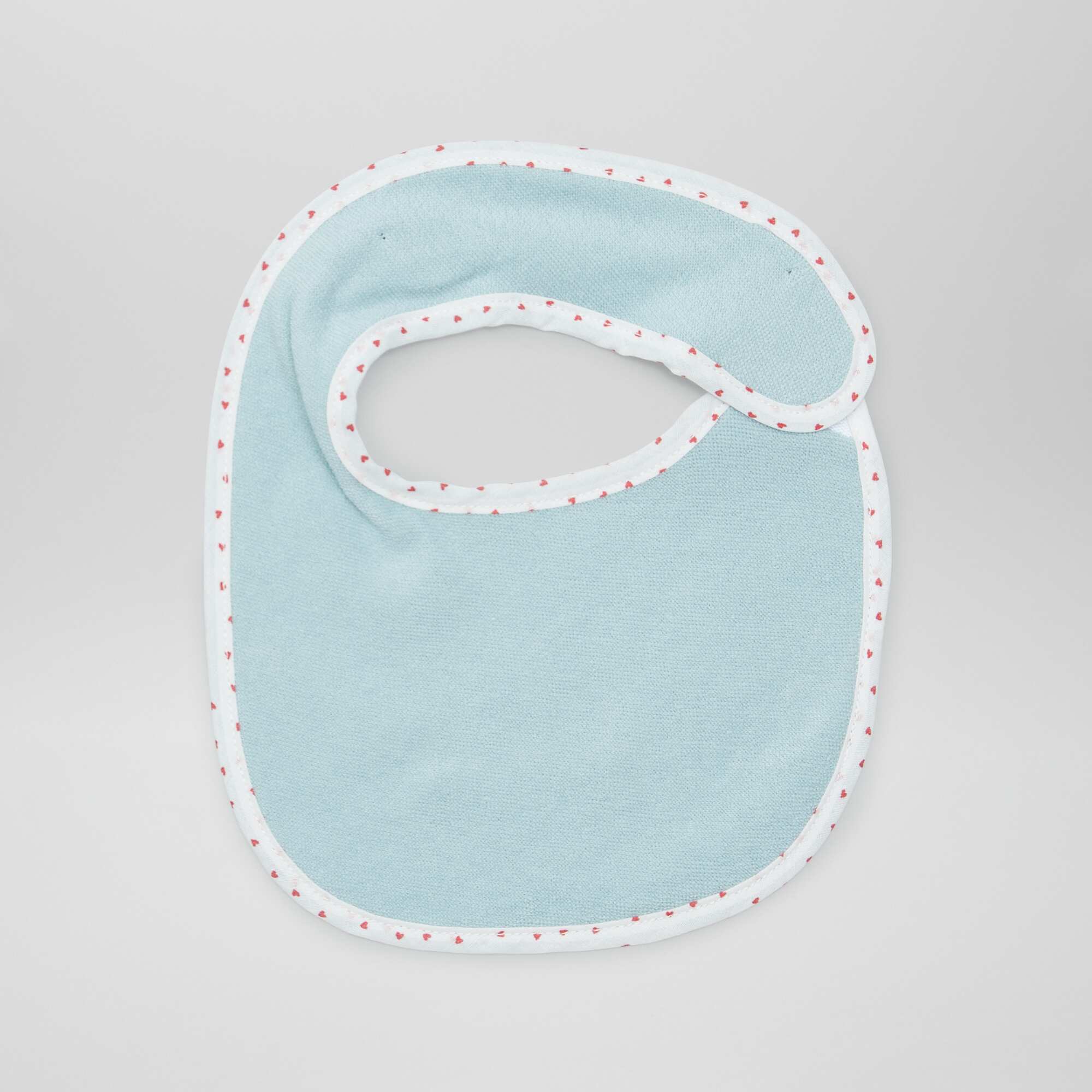 Pack of 7 towelling bibs with hook and loop fastening WHITE - Image 7