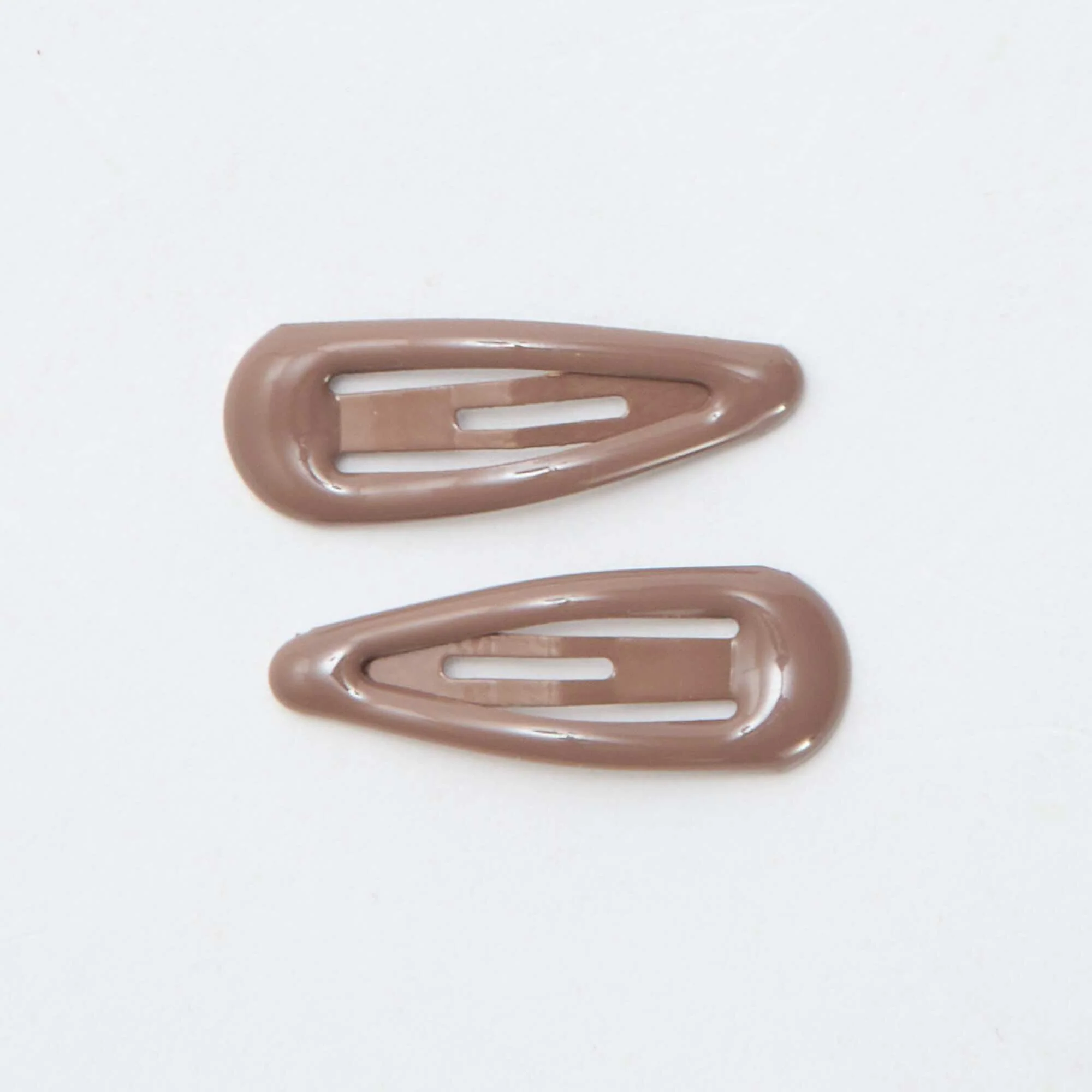 Pack of 8 mini snap hair slides BROWN - Image 3