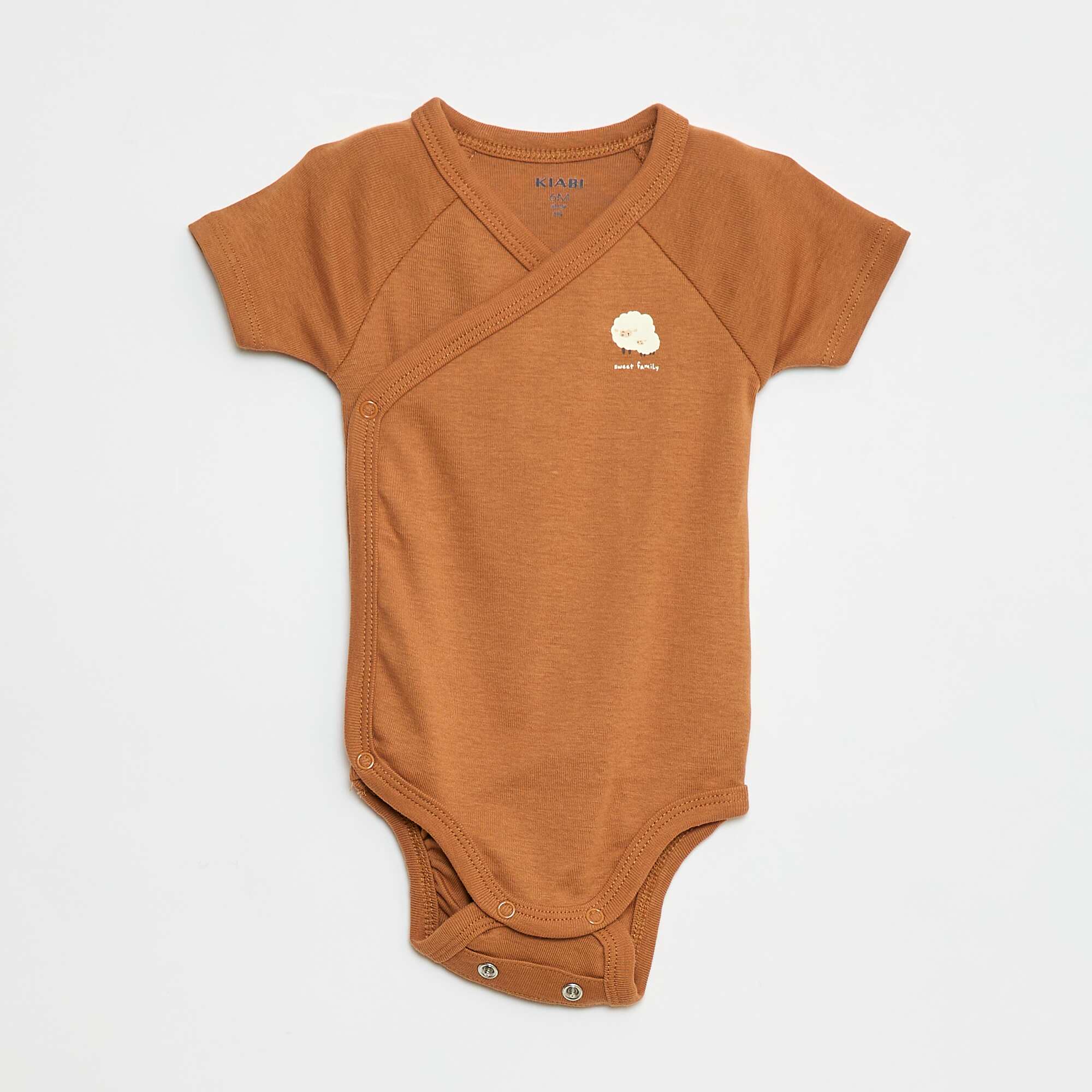 Pack of short-sleeved bodysuits - 3-piece set BEIGE - Image 2