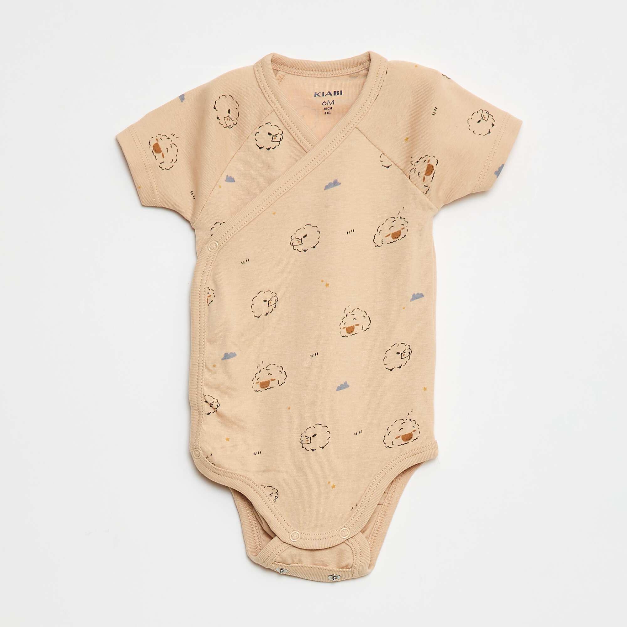 Pack of short-sleeved bodysuits - 3-piece set BEIGE - Image 4