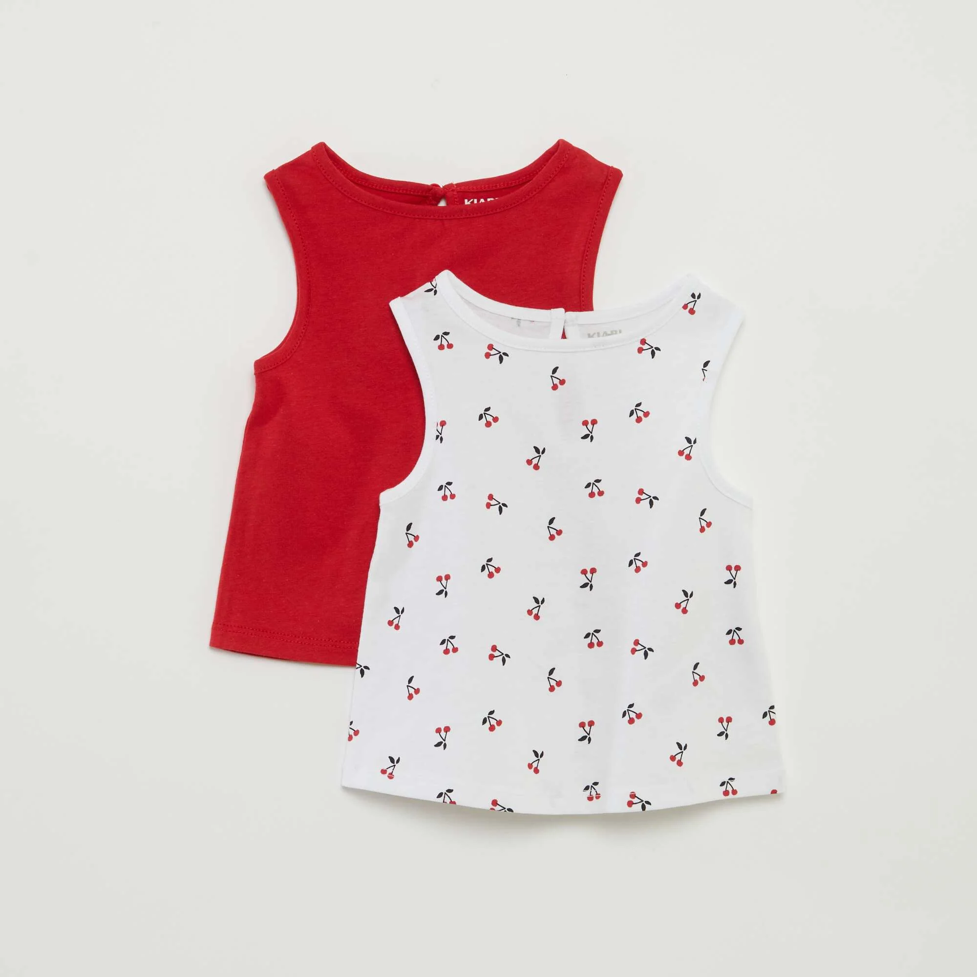 Pack of vest tops with wide straps WHITE
