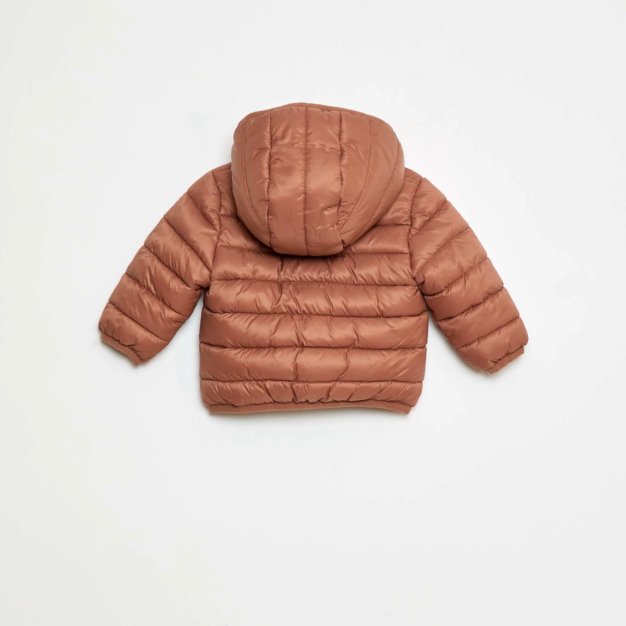 Padded Hooded Puffer Jacket BROWN - Image 2