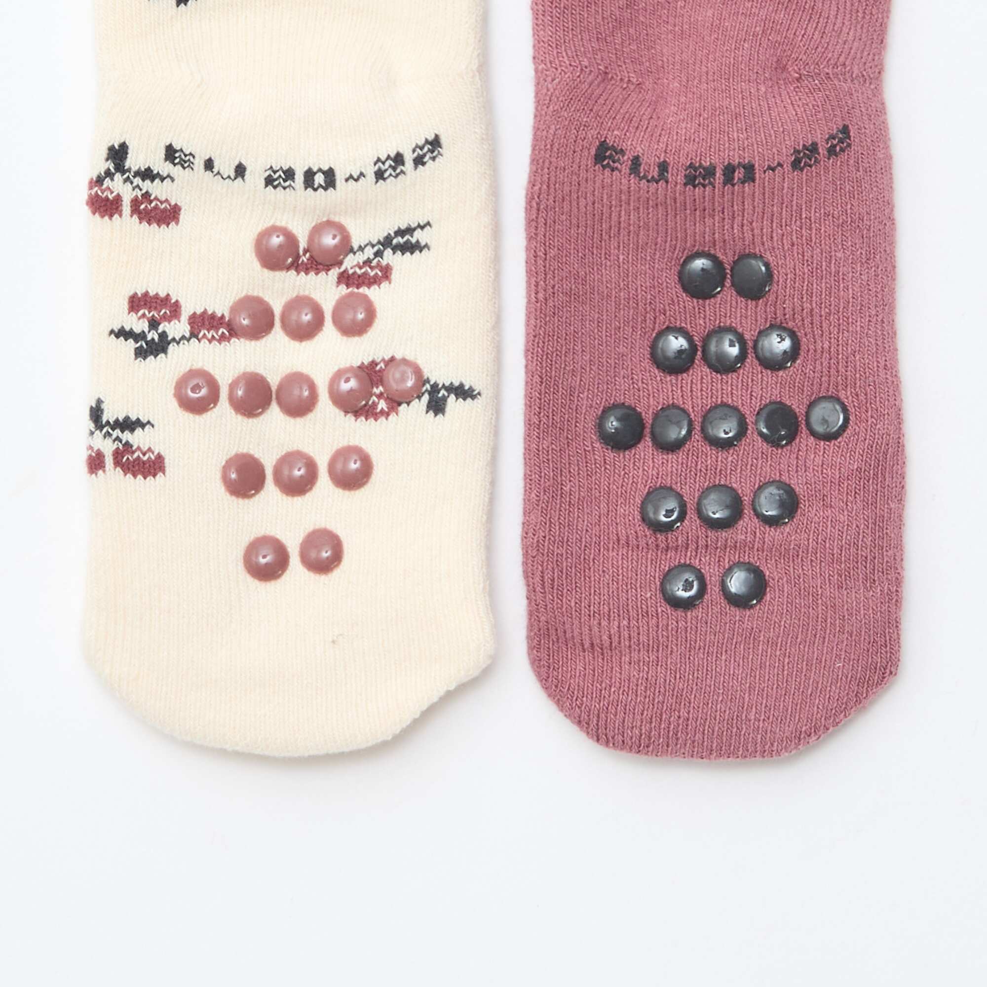 Pair of non-slip novelty socks BEIGE - Image 3