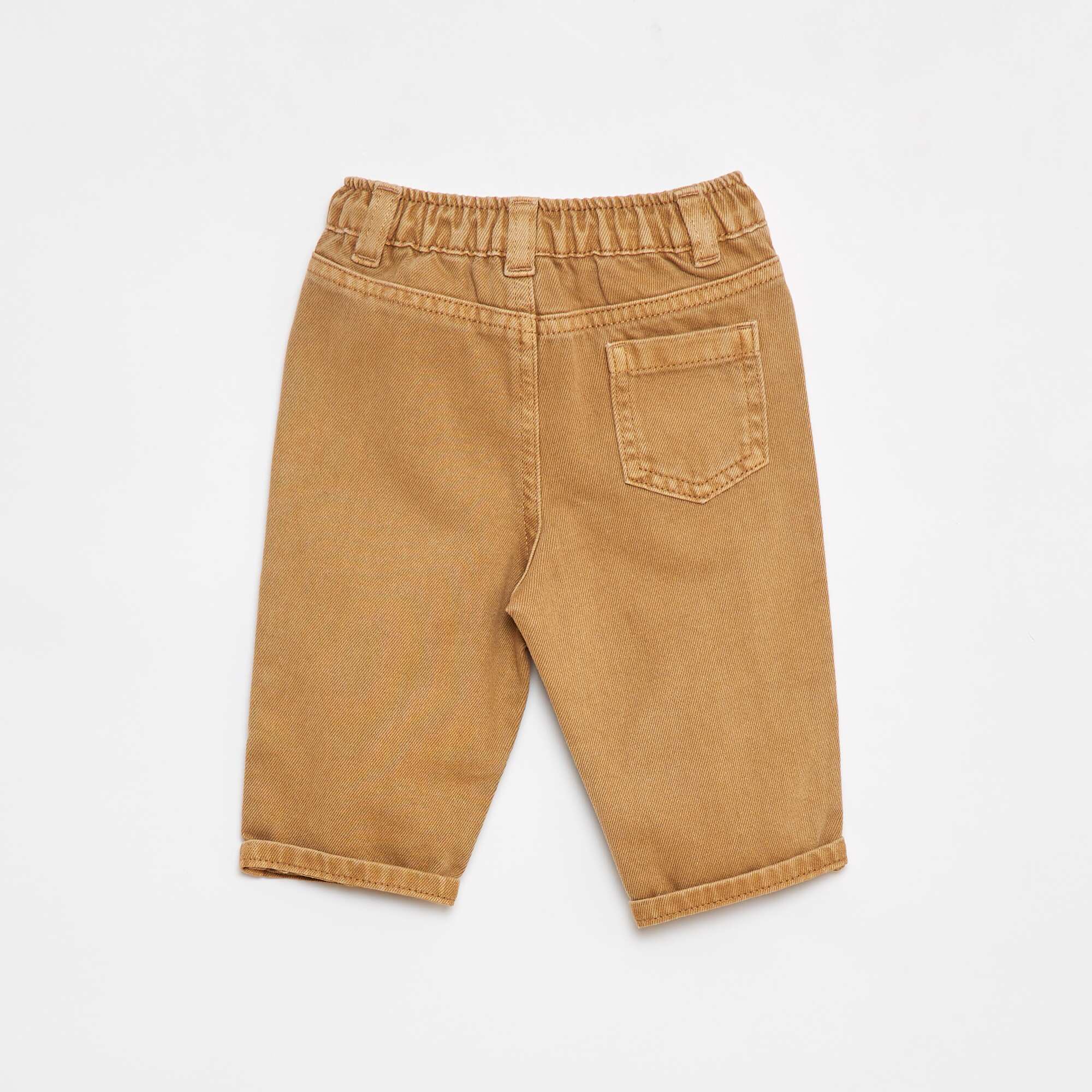 Paperbag twill 3/4 trousers BEIGE - Image 2