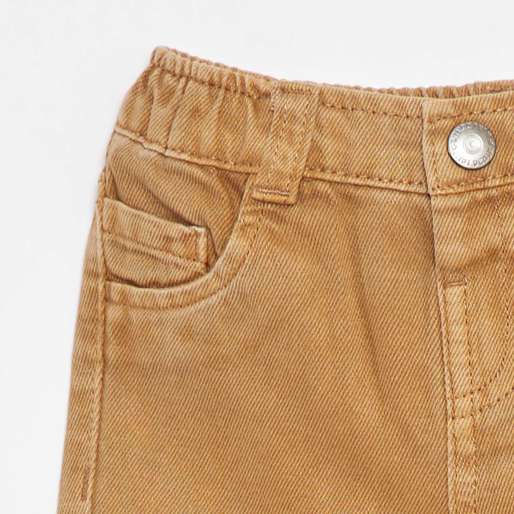 Paperbag twill 3/4 trousers BEIGE - Image 3