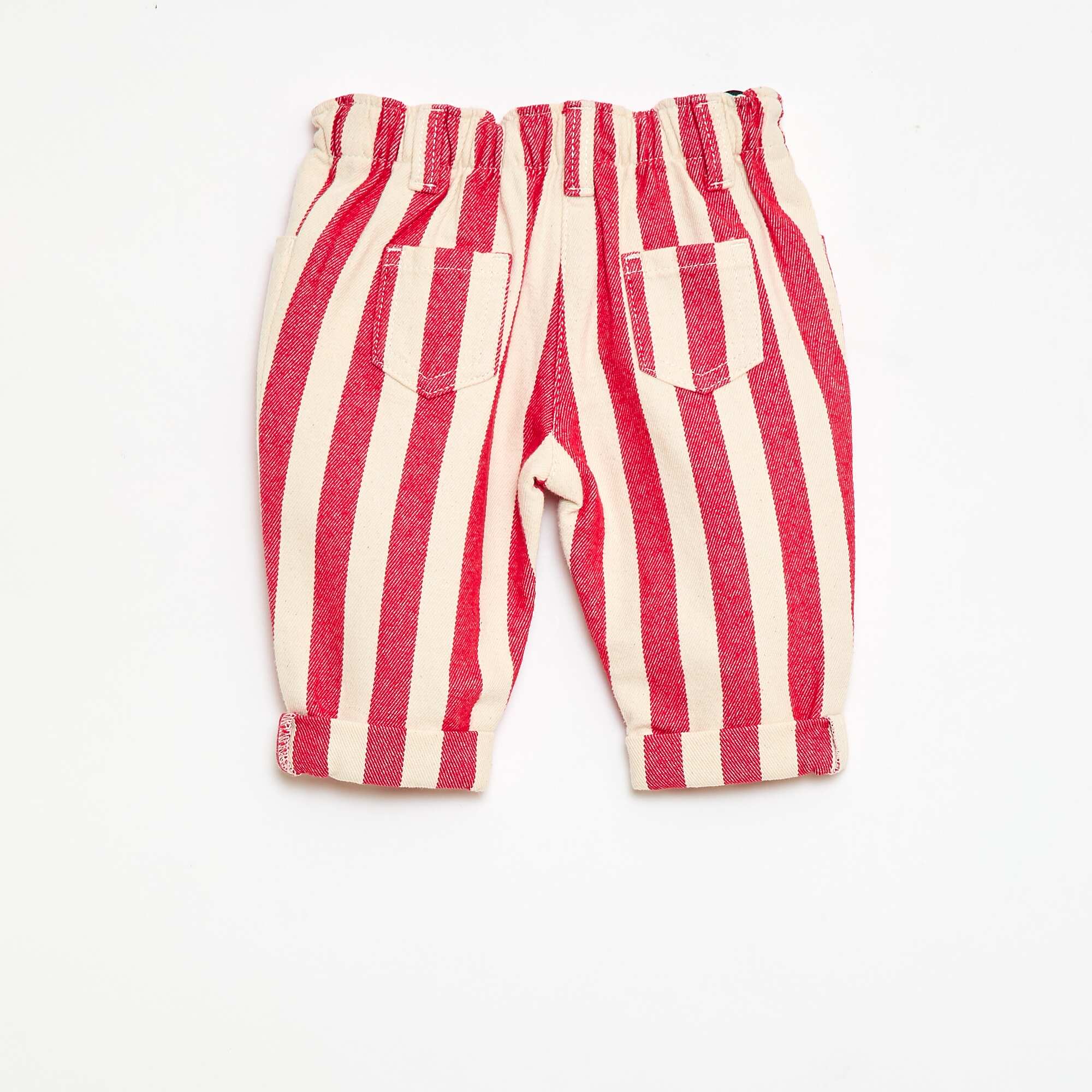 Paperbag Twill Trousers RED - Image 2