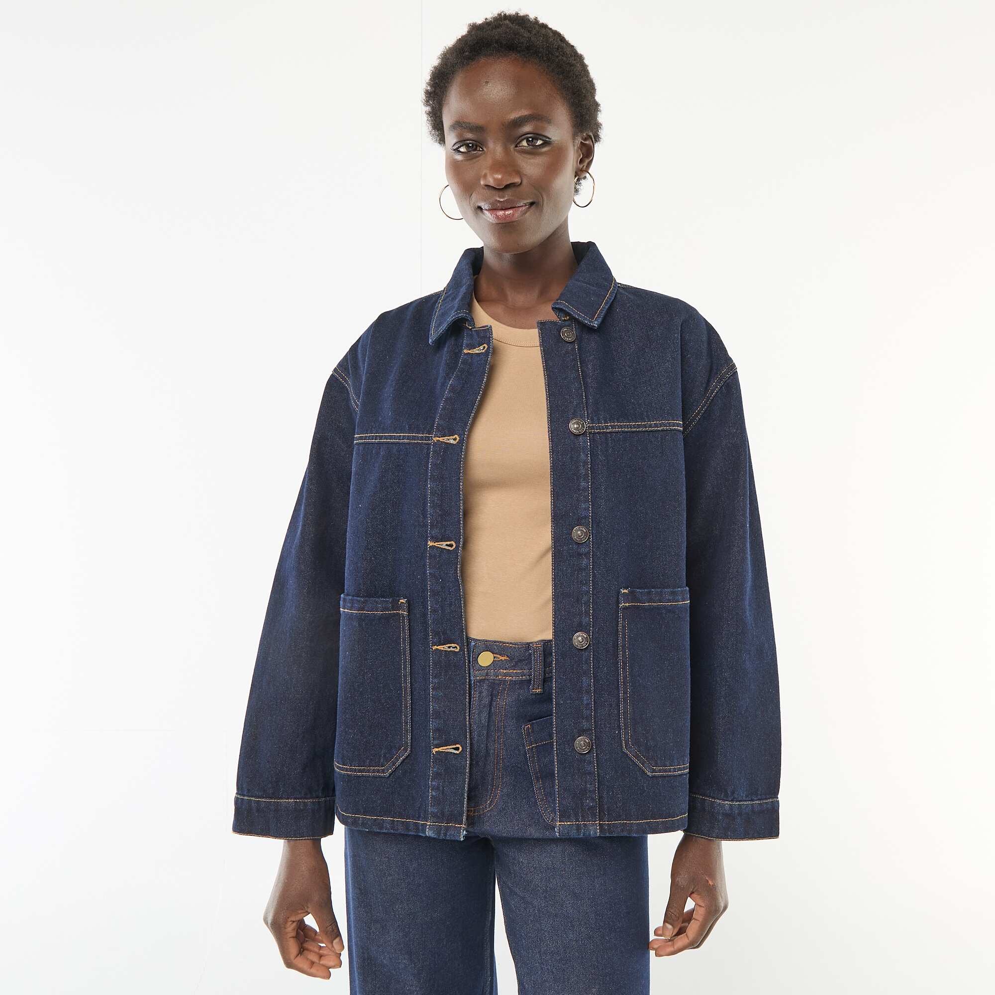 Patch Pocket Denim Jacket BLUE - Image 3