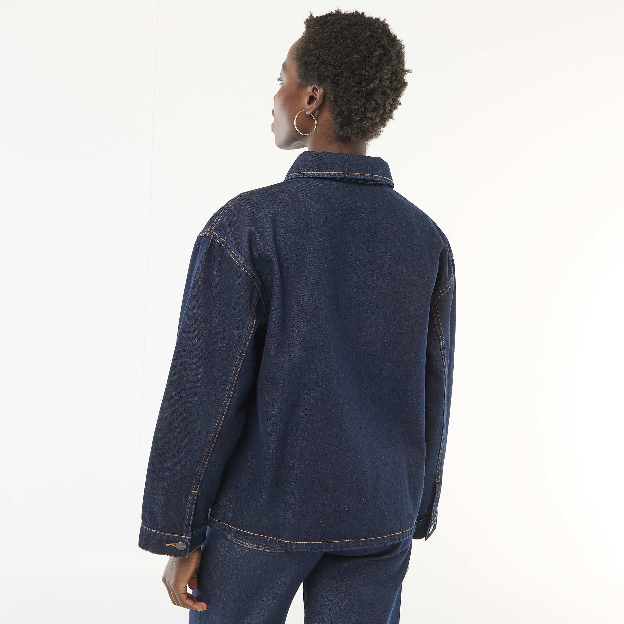 Patch Pocket Denim Jacket BLUE - Image 4