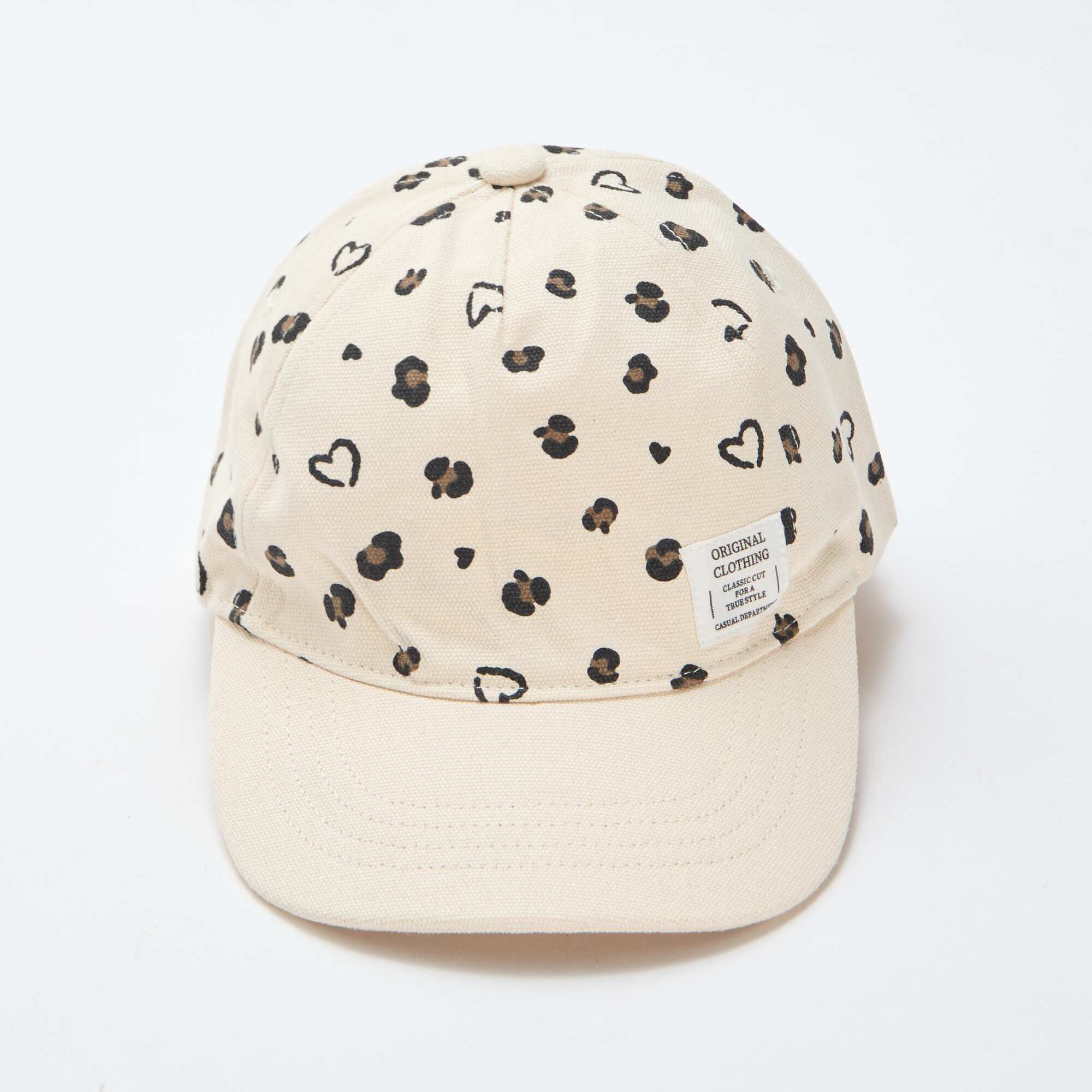 Patterned Baseball Cap with Adjustable Hook-and-Loop Fastener BROWN - Image 2