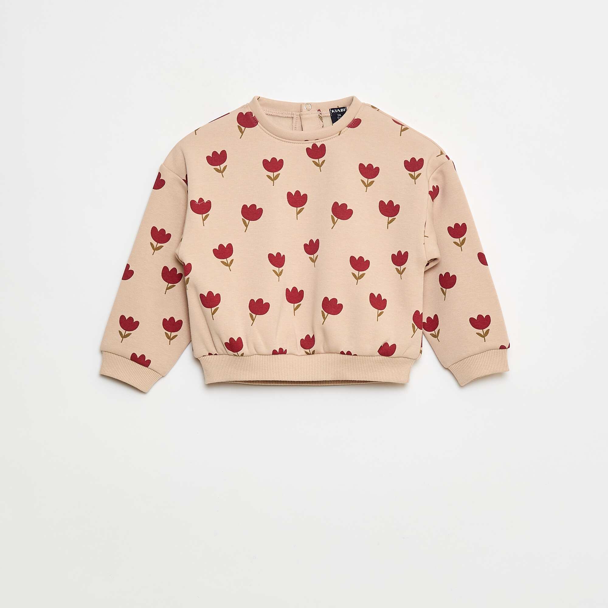 Patterned Fleece Sweater BEIGE - Image 2