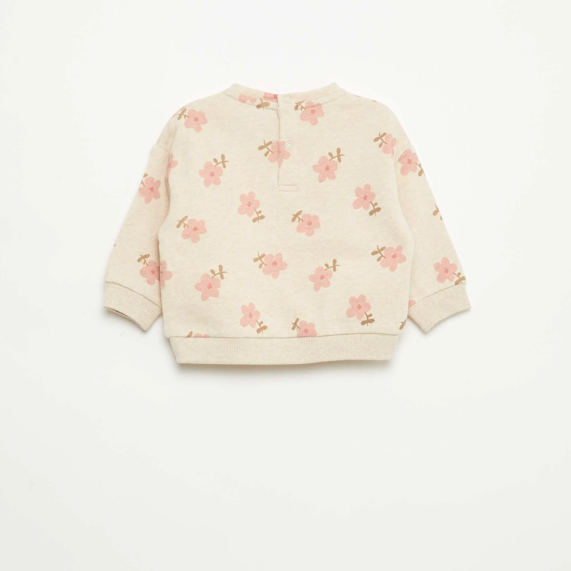 Patterned Fleece Sweatshirt BEIGE - Image 2