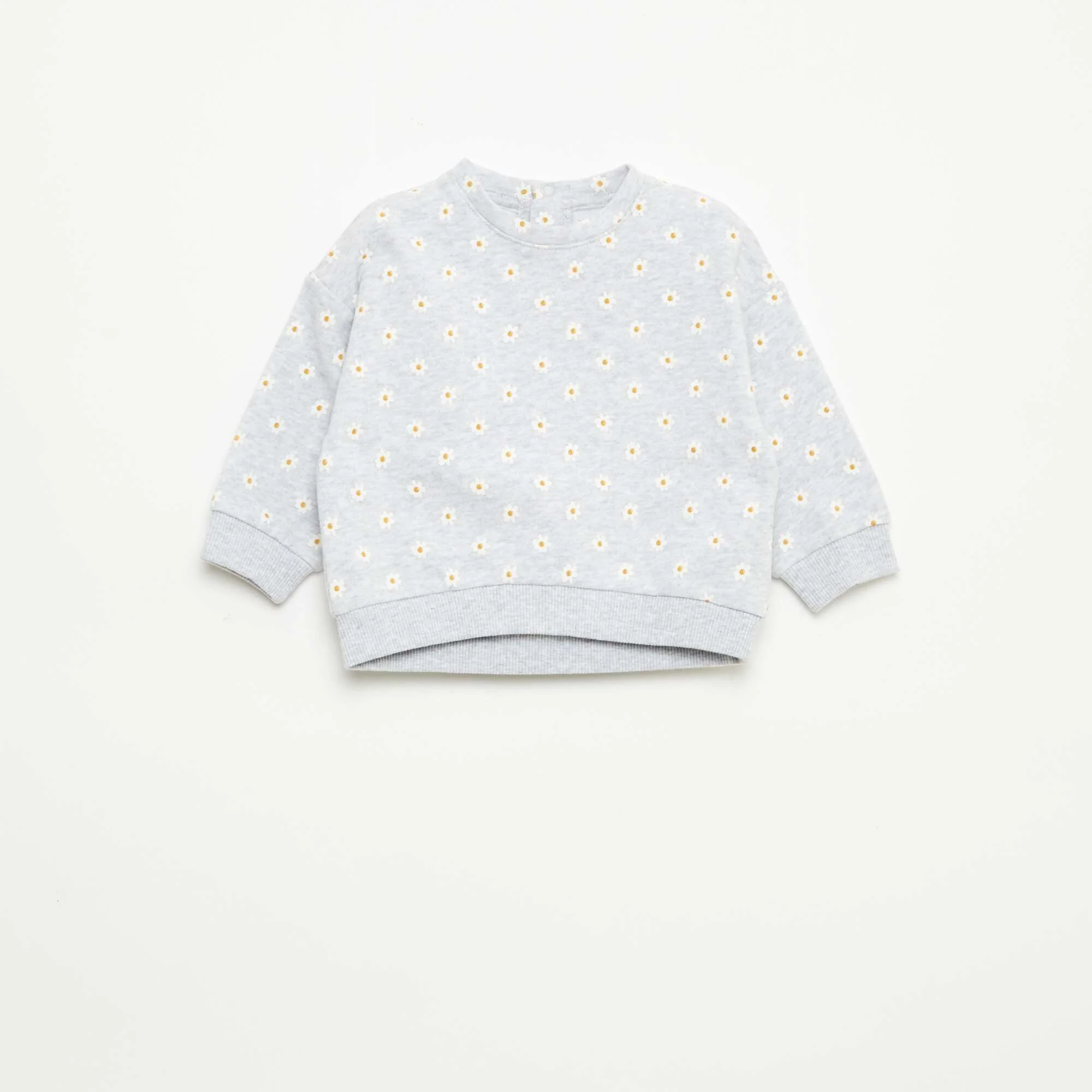Patterned Fleece Sweatshirt GREY