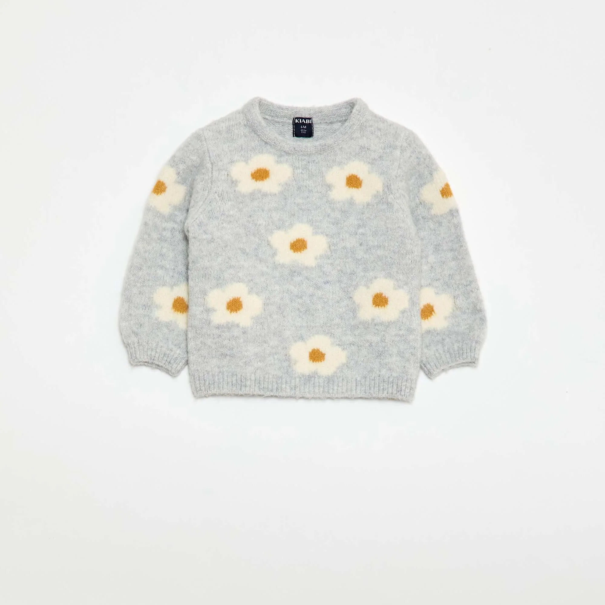 Patterned Knit Sweater GREY